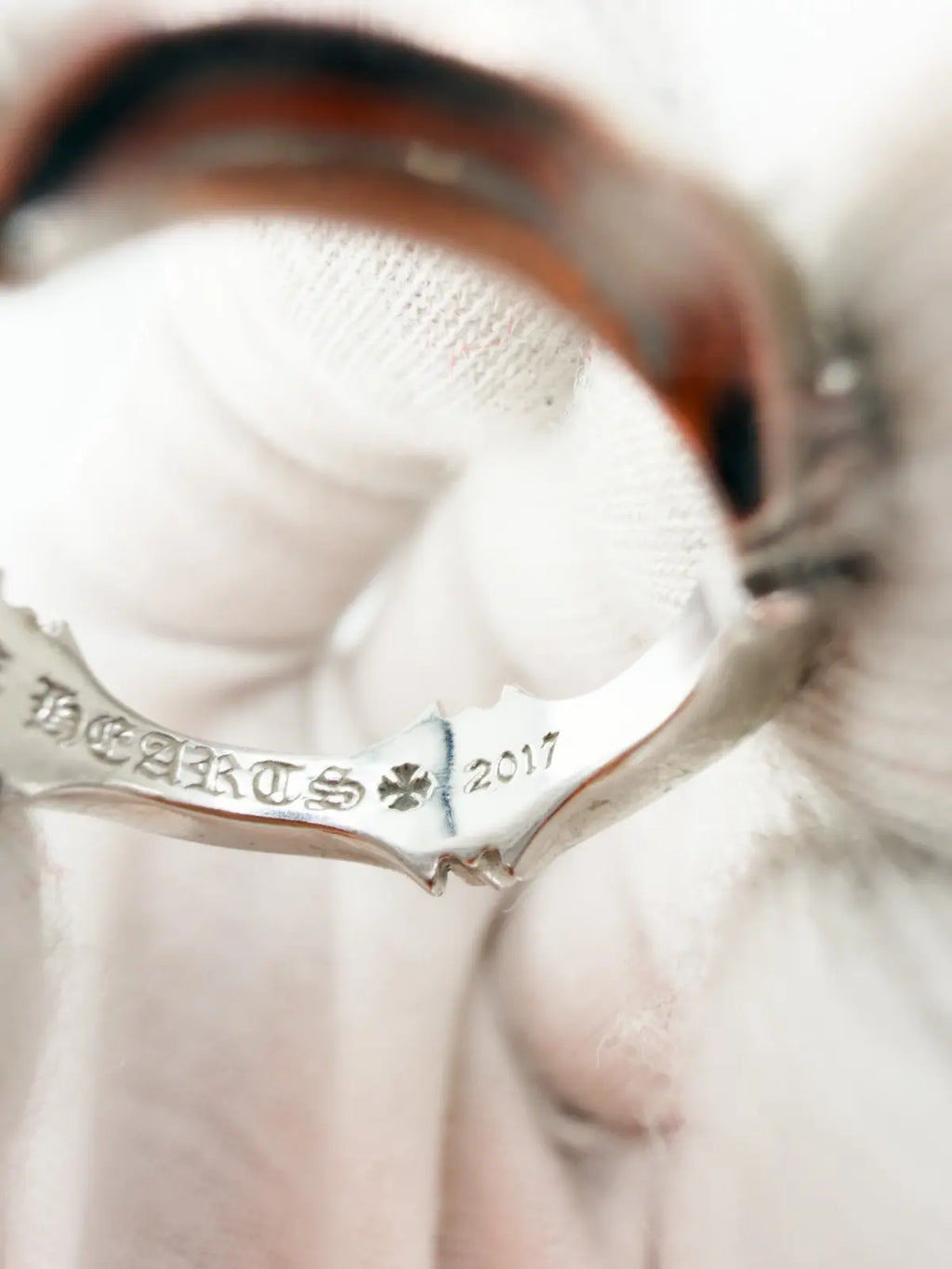 Chrome Hearts White Gold Plus & Bone Ring