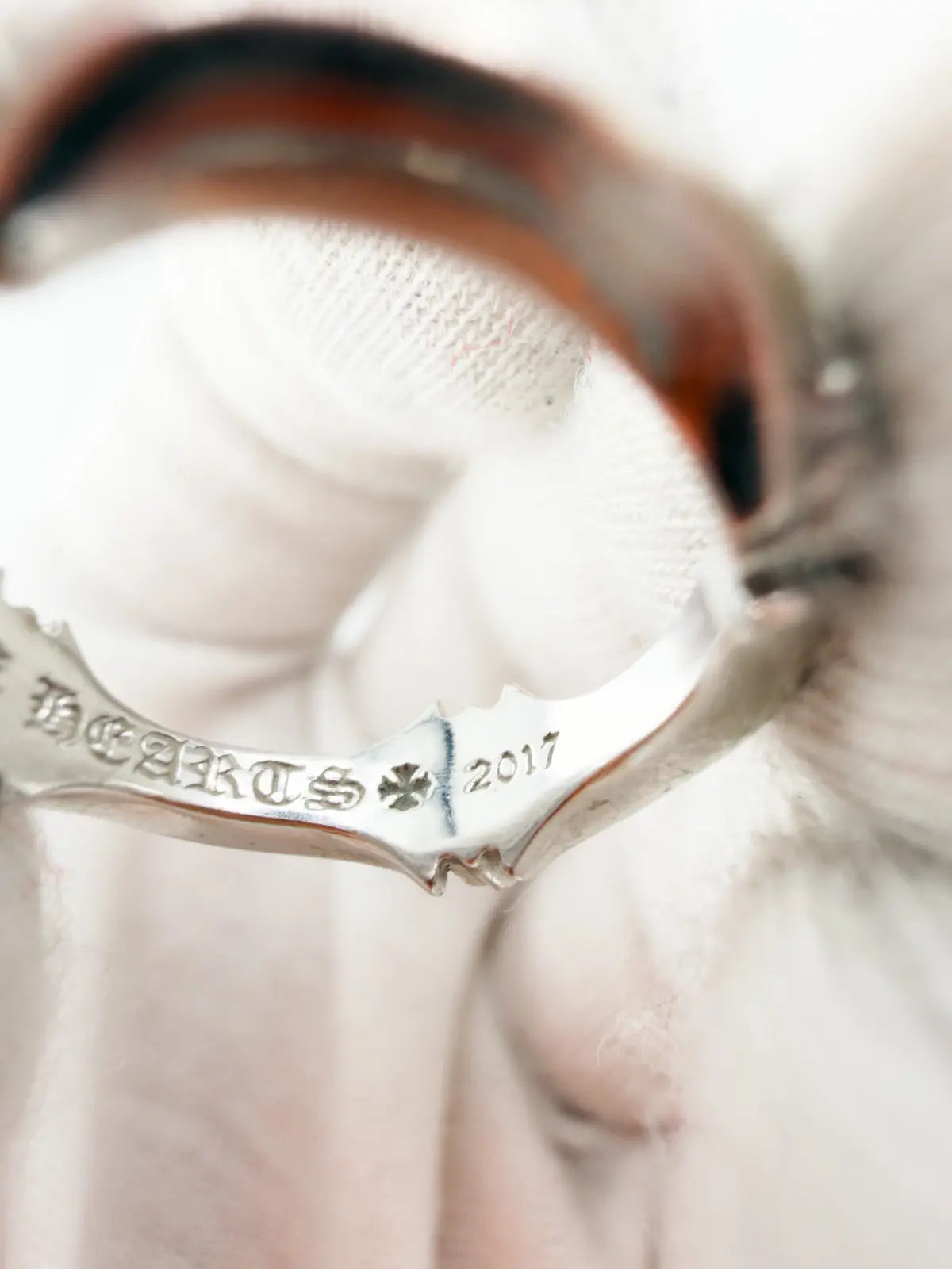 Chrome Hearts White Gold Plus & Bone Ring