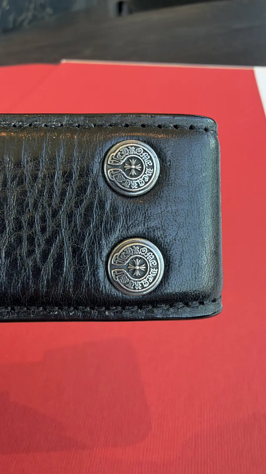 Chrome Hearts Black Leather Belt Strap Size 36 Chrome Hearts