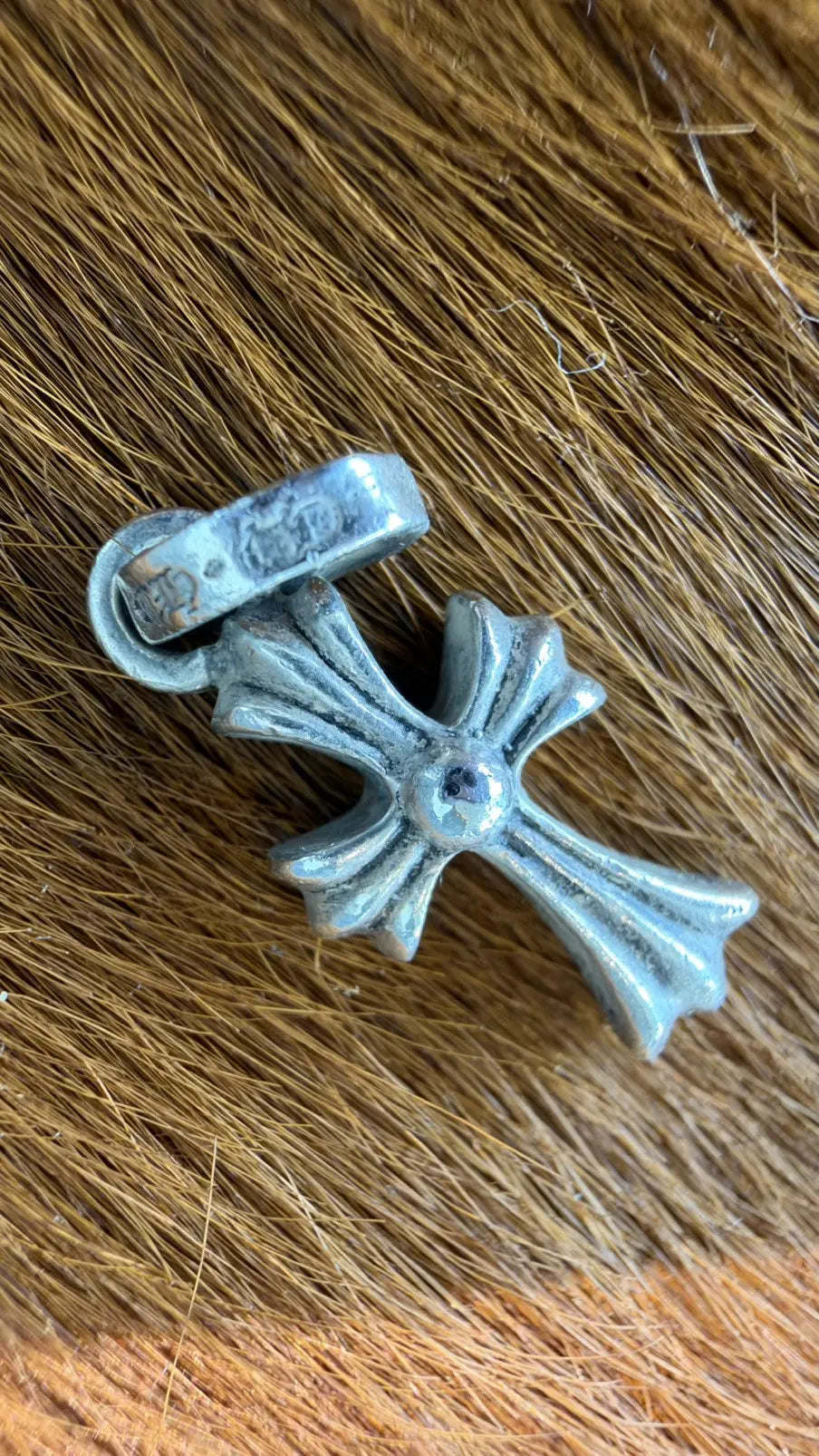 Chrome Hearts Emerald Baby Fat Cross Pendant Chrome Hearts