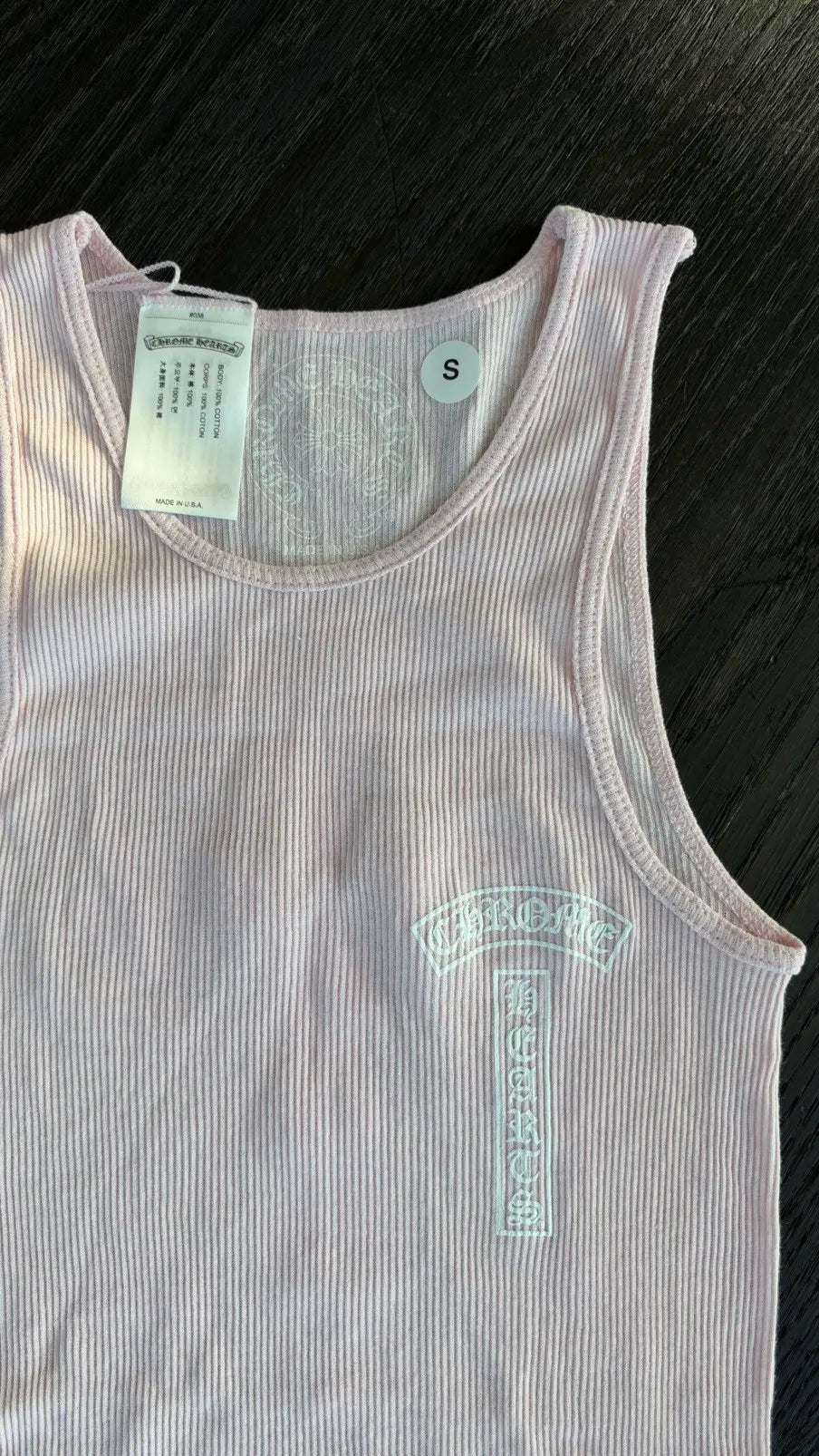 Chrome Hearts Pink T-Bar Rib Tank Top Size S Chrome Hearts