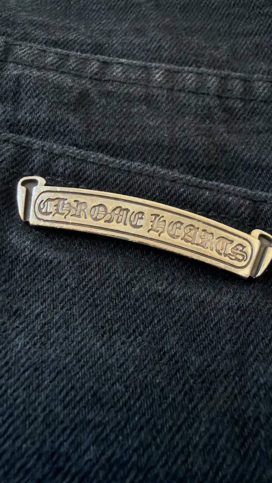 Chrome Hearts Green & Leopard Cross Patch Jeans