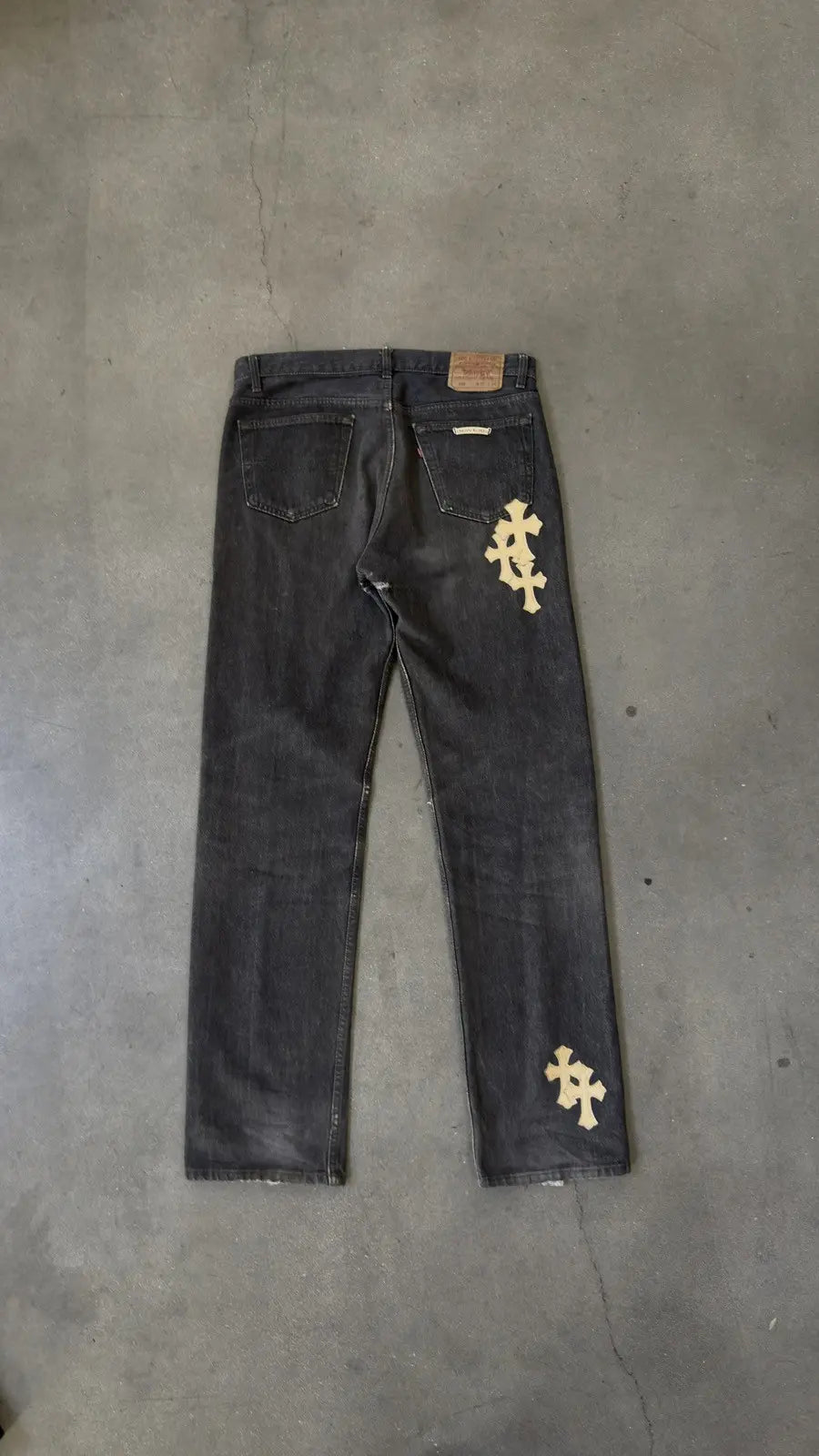 Chrome Hearts LEVI'S Black Denim "GOLD CROSSES"