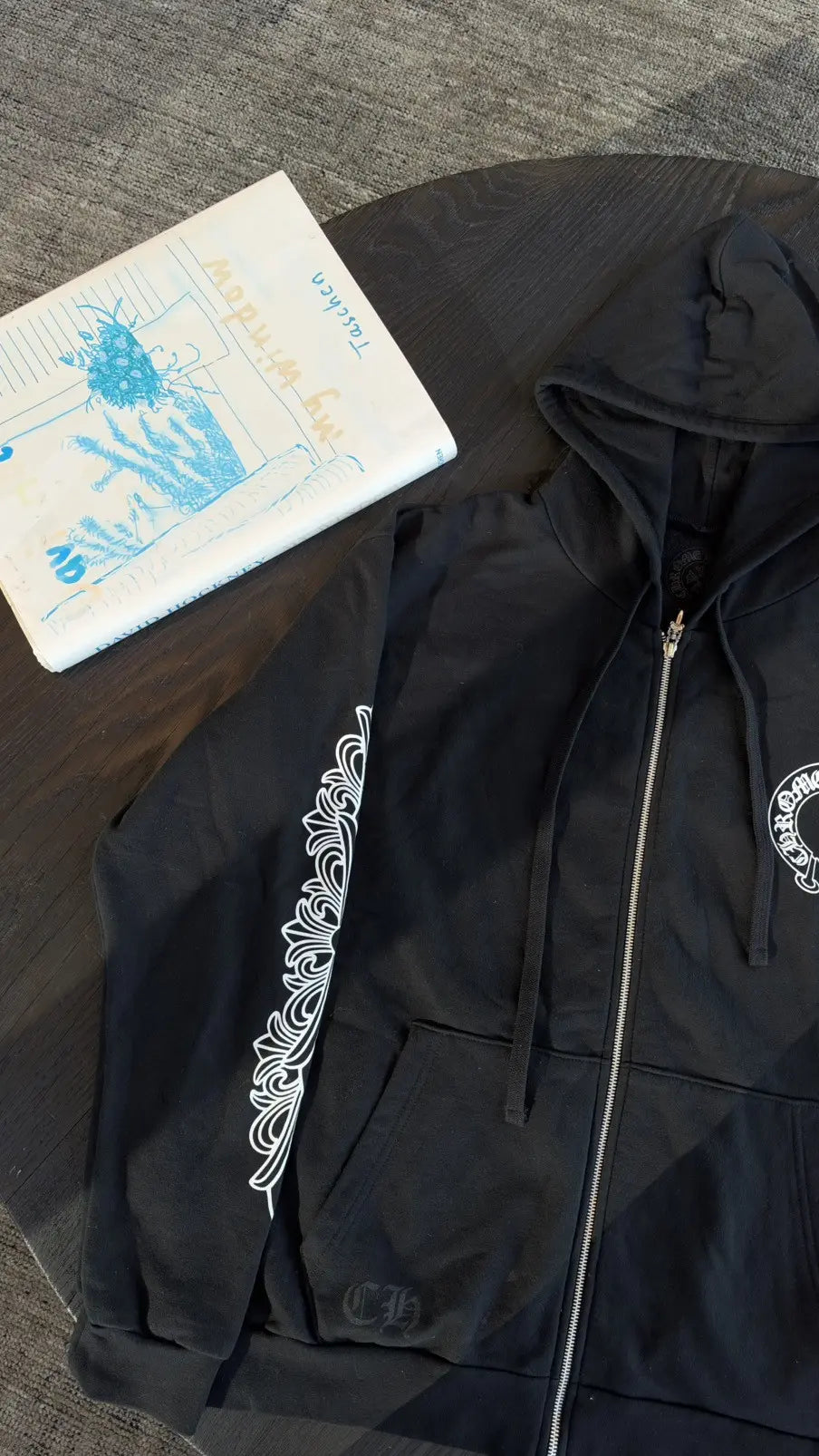Chrome Hearts Horseshoe Floral Cross-Sleeve Zip-Up Hoodie Size XL Chrome Hearts