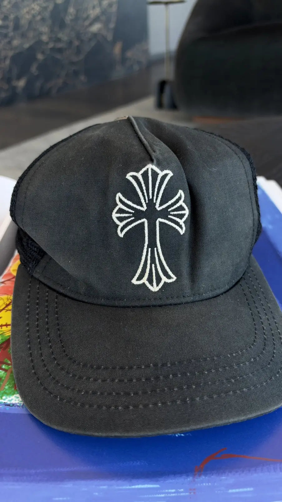 Chrome Hearts Embroidered Cross Trucker Hat Chrome Hearts