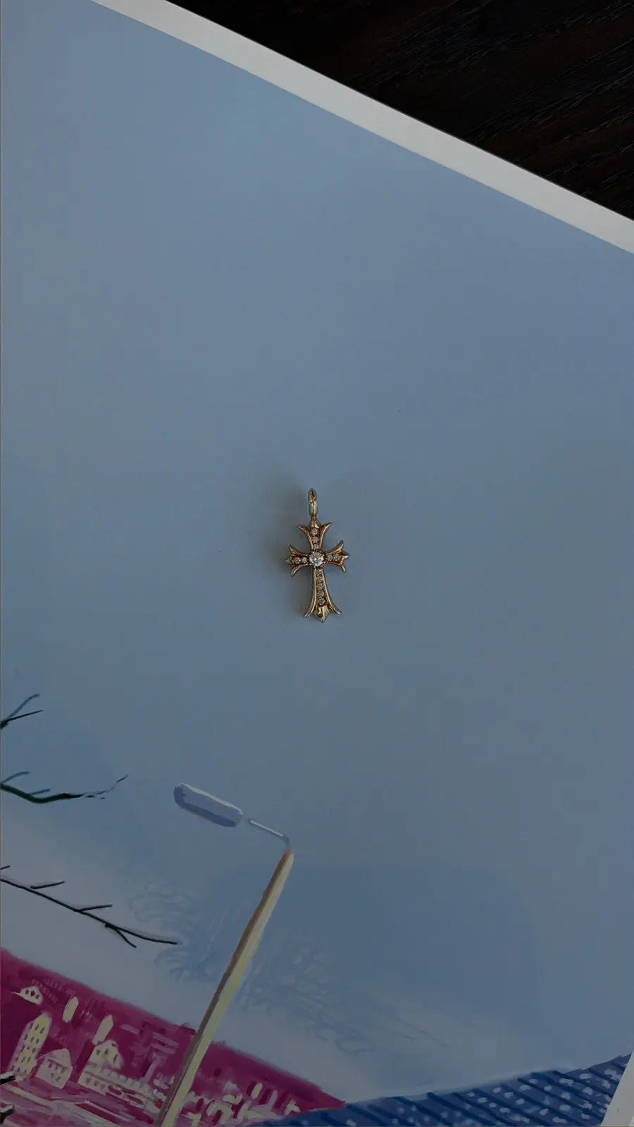 Chrome Hearts 22K Gold Diamond Cross Pendant Chrome Hearts
