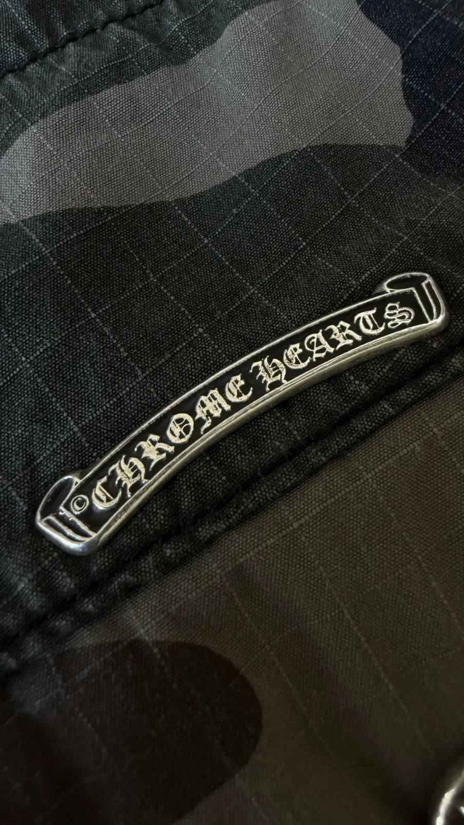 Chrome Hearts Devil Dog Camo Cargo Patch Shorts