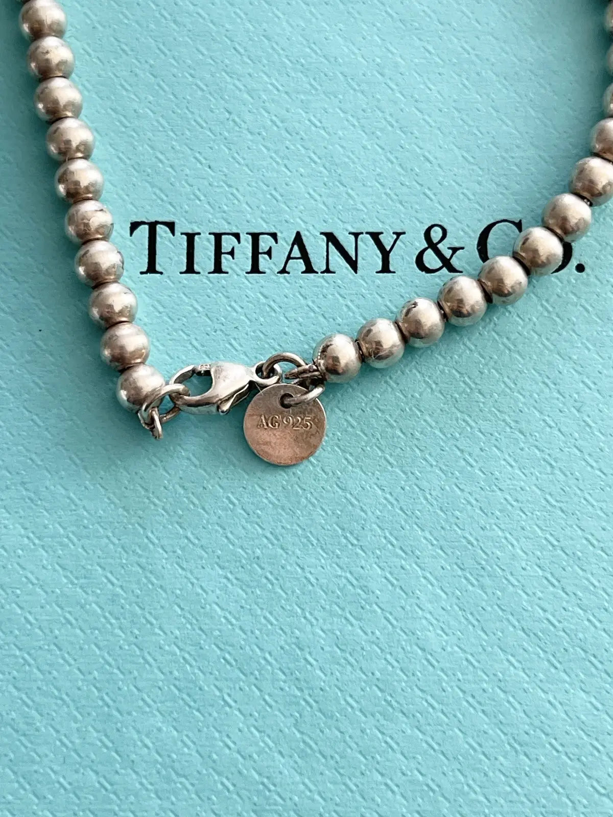 Tiffany & Co. Heart Tag Ball Chain Bangle Bracelet