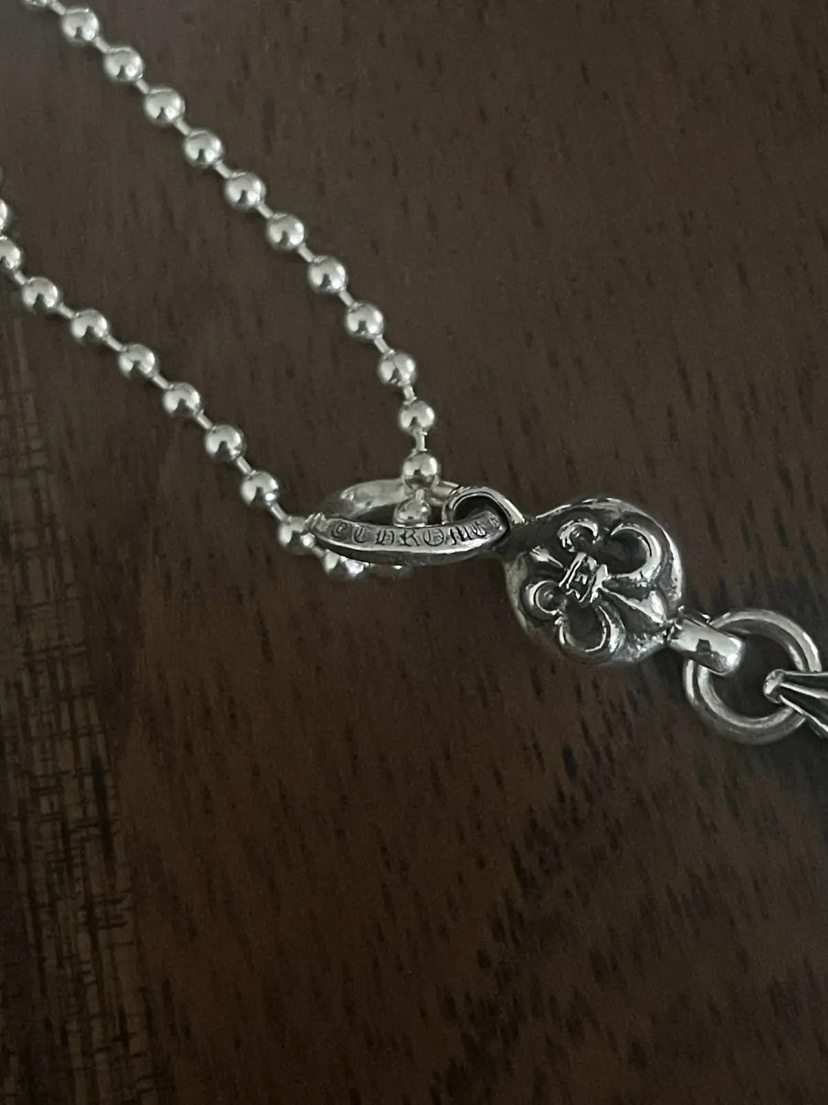 Chrome Hearts Fleur Ball Pendant Dagger Necklace