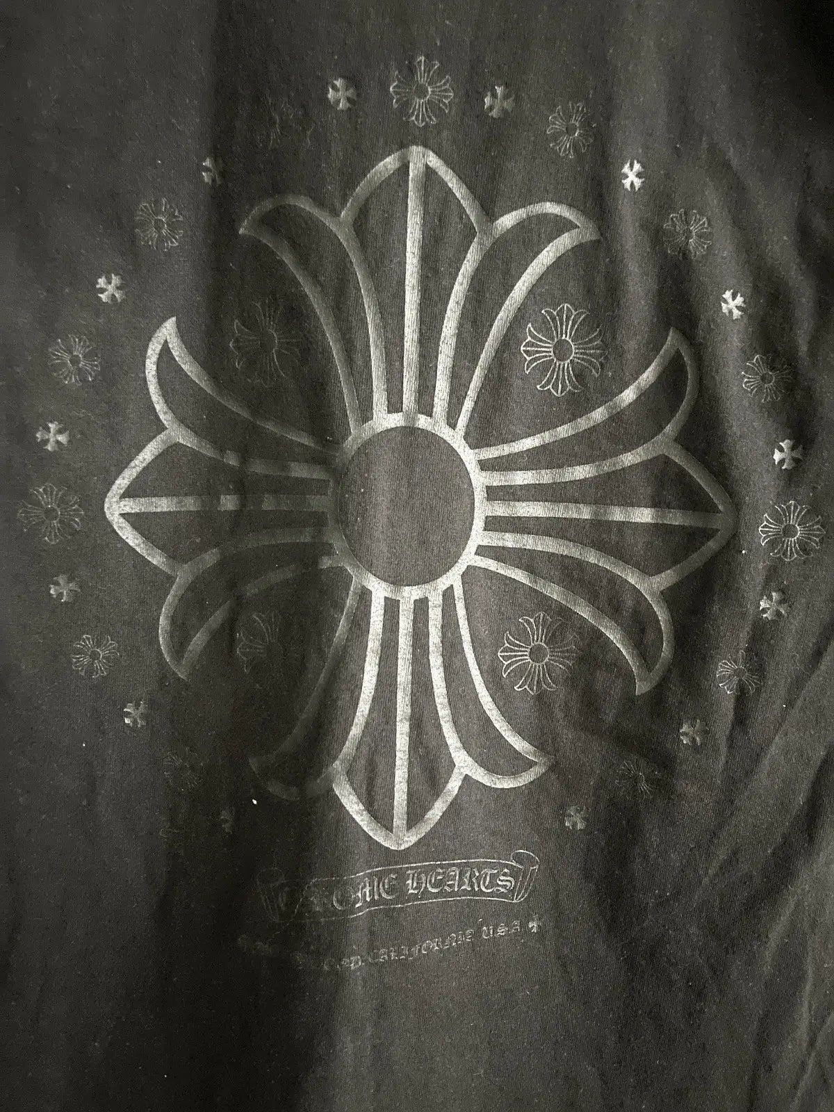 2000s Chrome Hearts Triple Black Cross Logo Pocket Tee