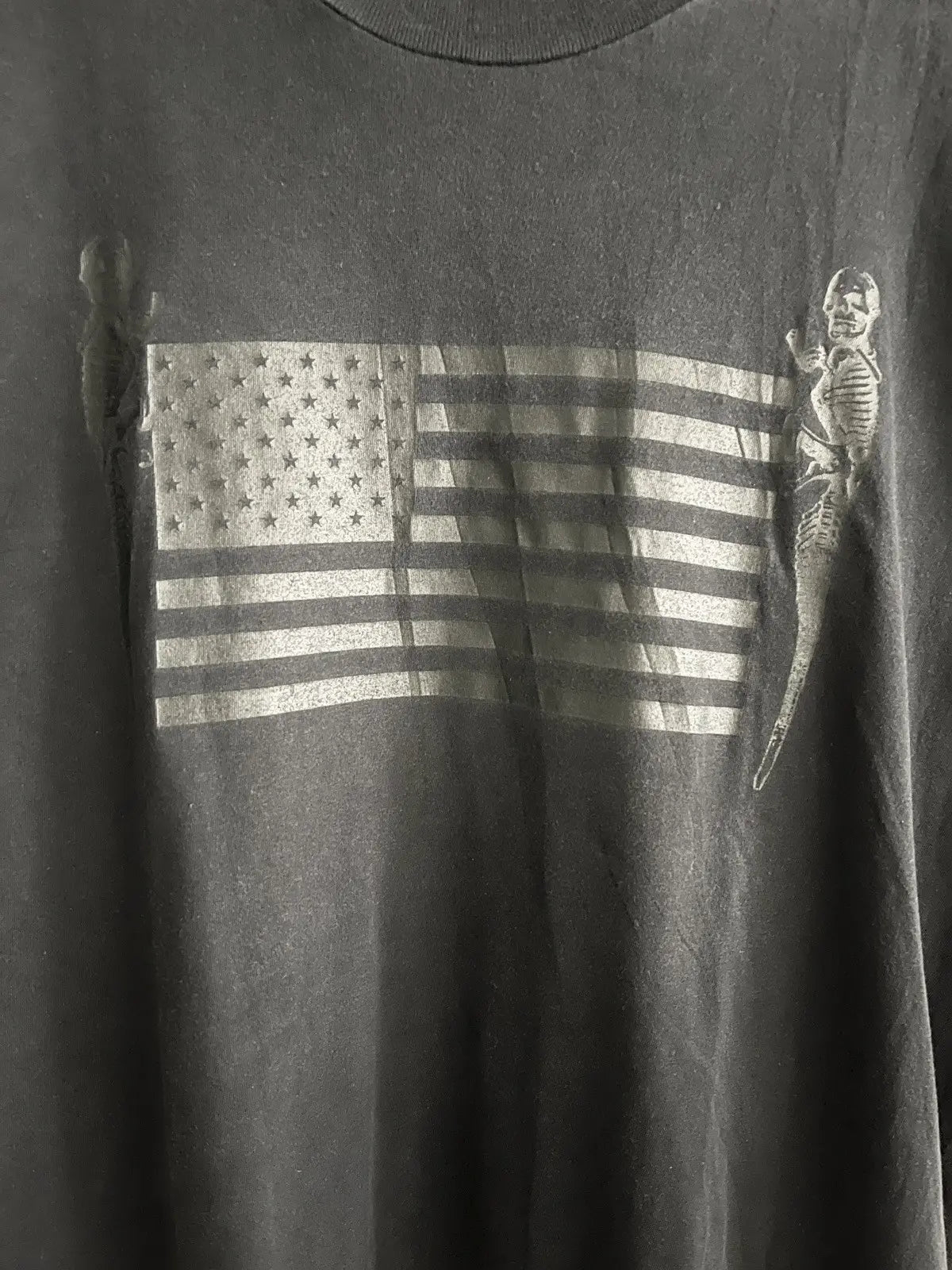 2010s Chrome Hearts Foti Skulls American Flag Tee