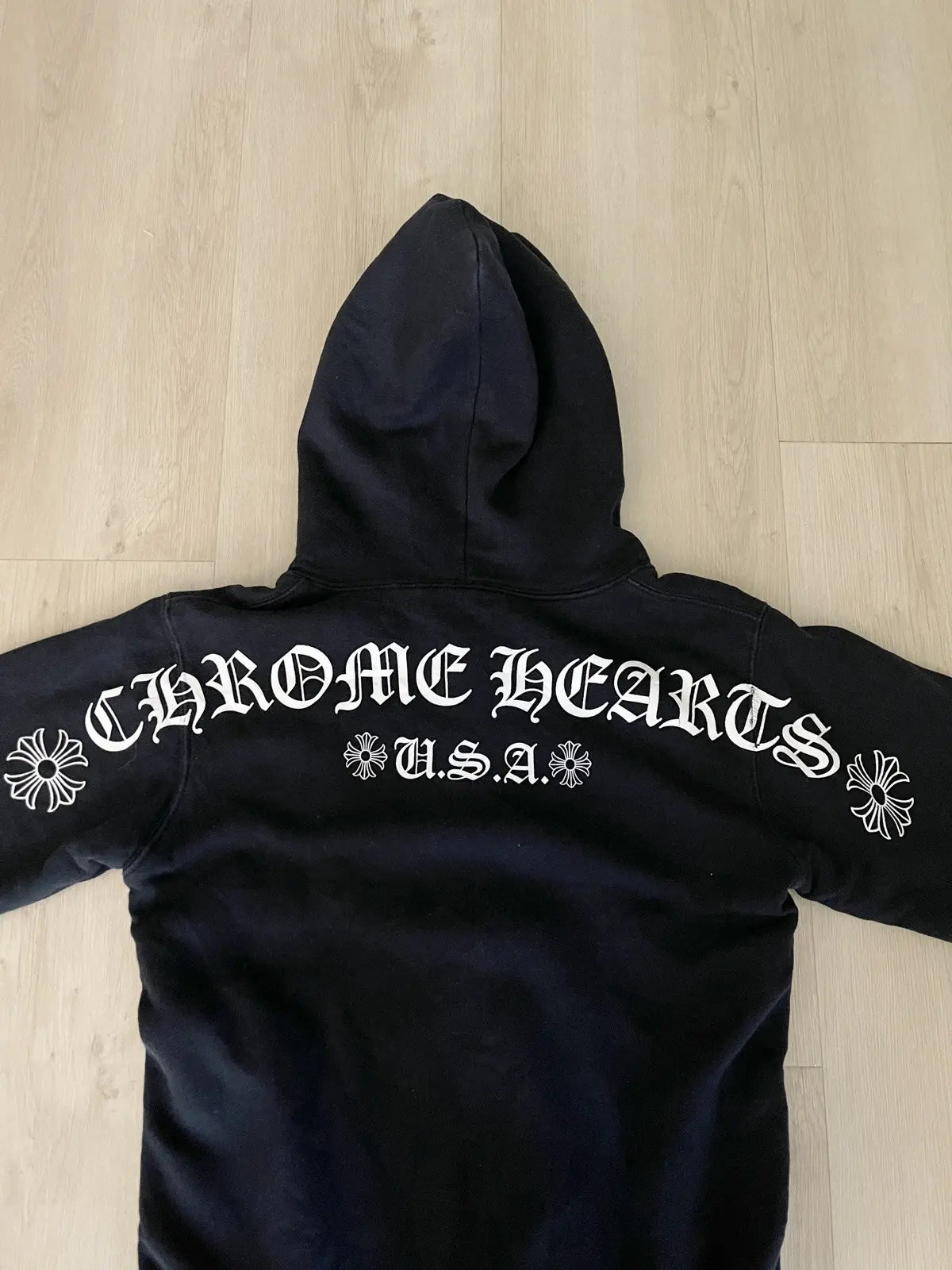 2000s Chrome Hearts USA Scripts Logo Zip-Up Hoodie