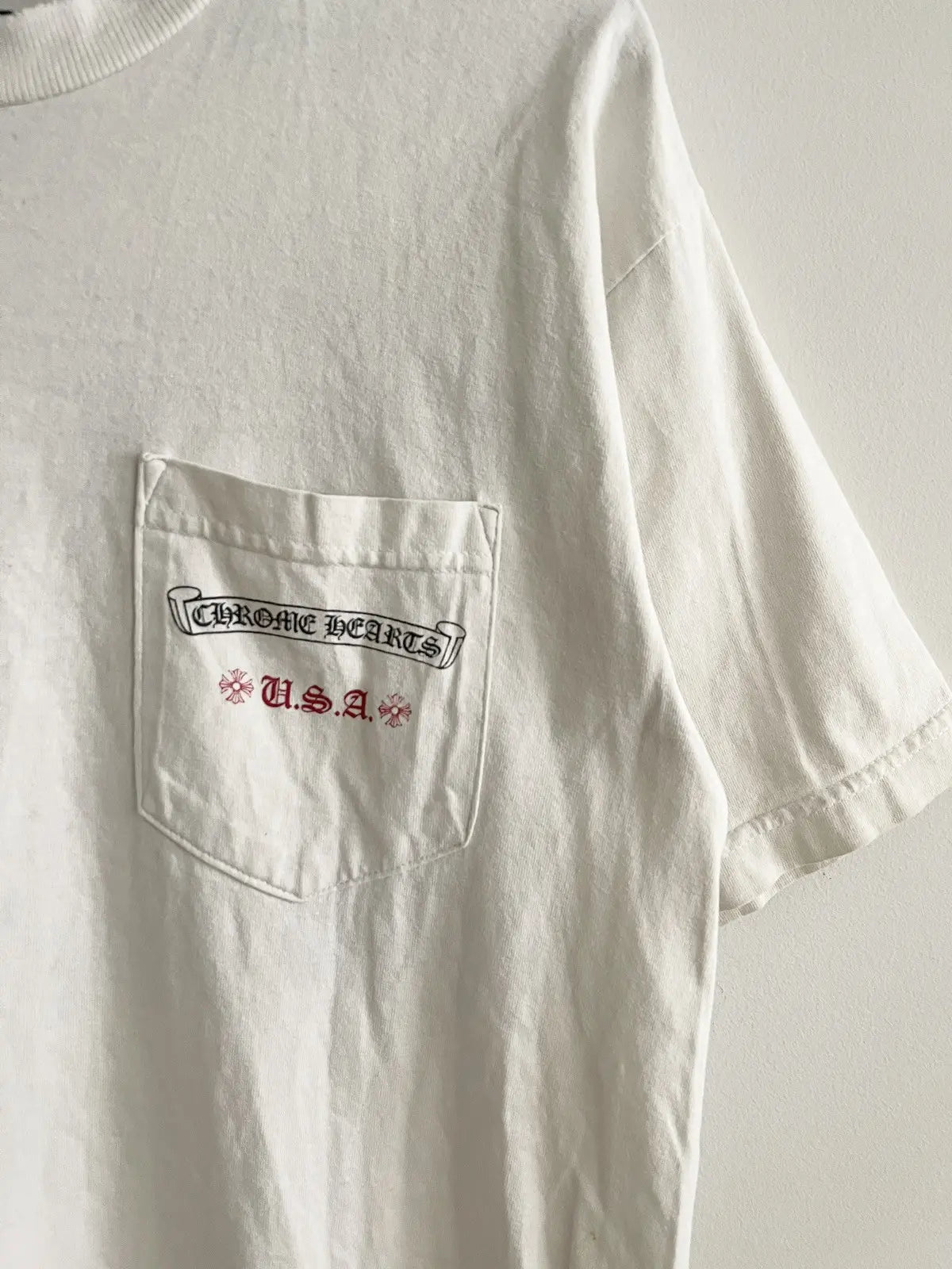 2000s Chrome Hearts American Flag Crosses Pocket Tee