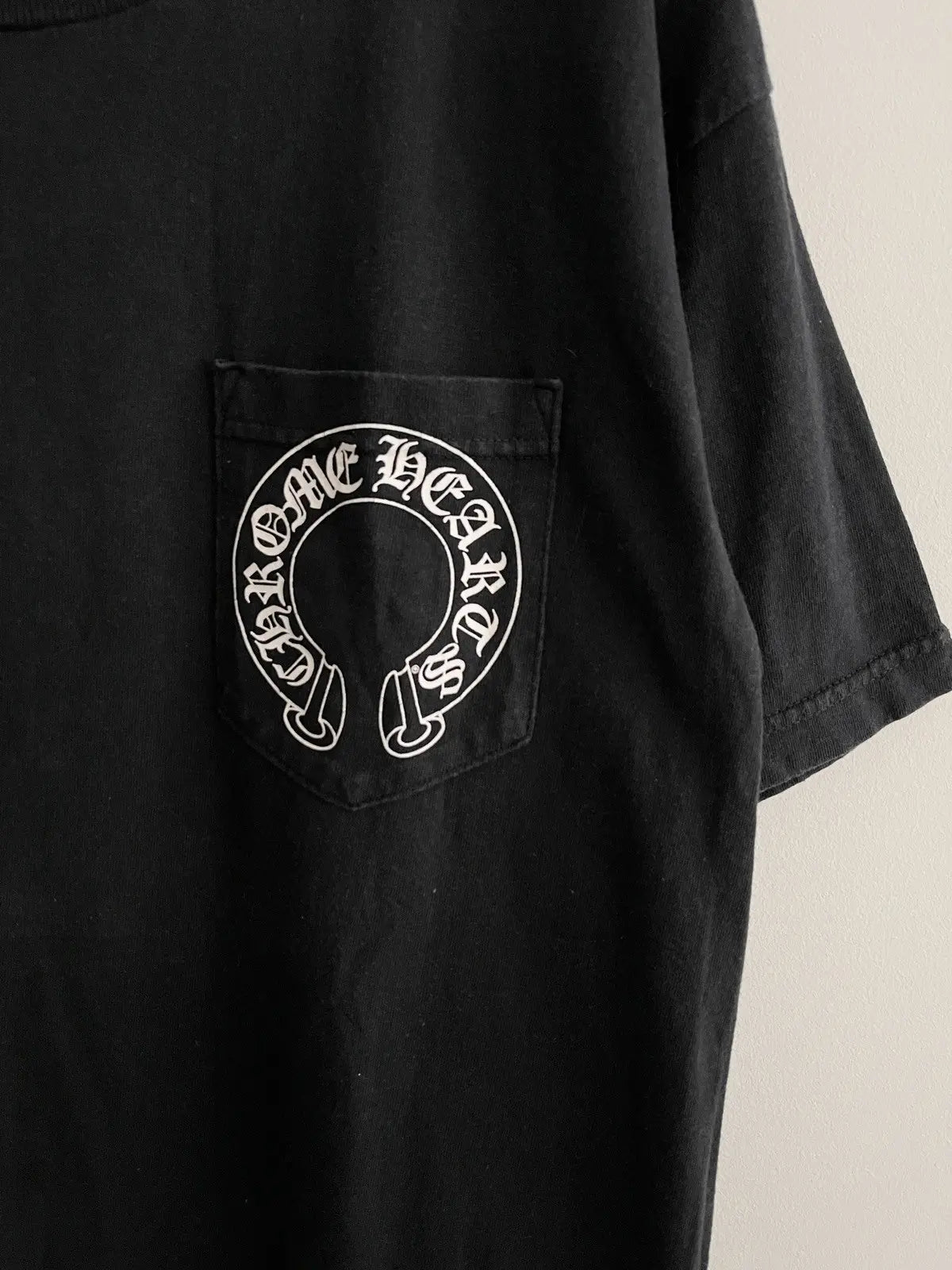 2000s Chrome Hearts Vertical Crosses Logo Pocket Tee