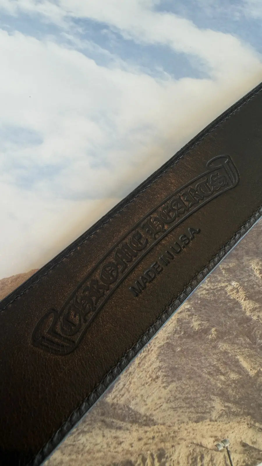 Chrome Hearts Blue Leather Belt Strap Size 34 Chrome Hearts