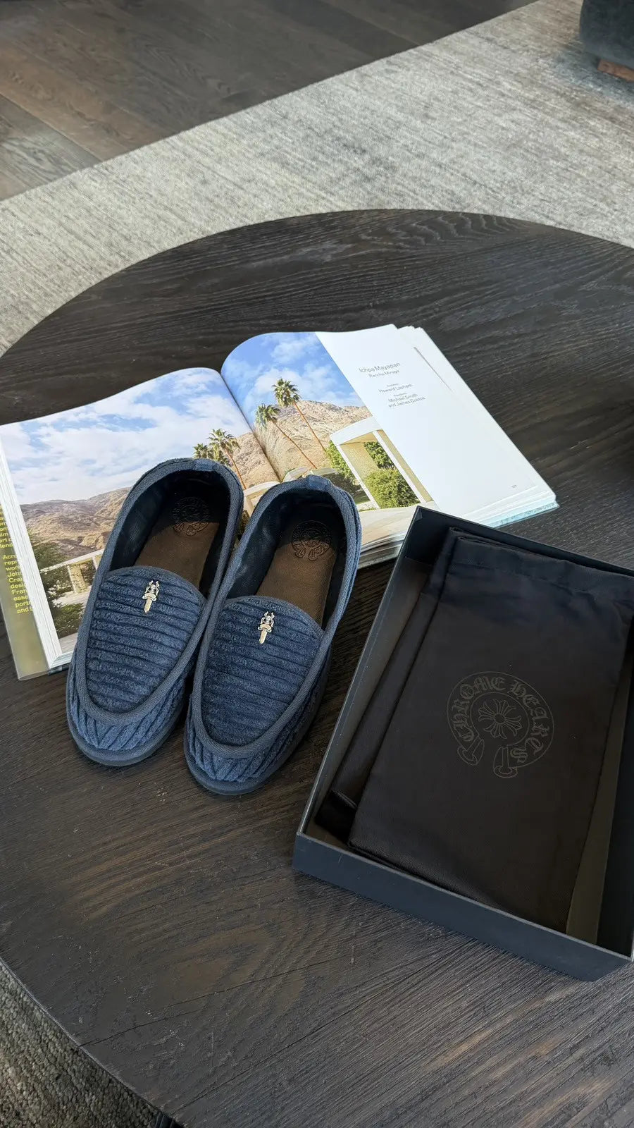 Chrome Hearts Dagger Corduroy Slippers Size 43 Chrome Hearts