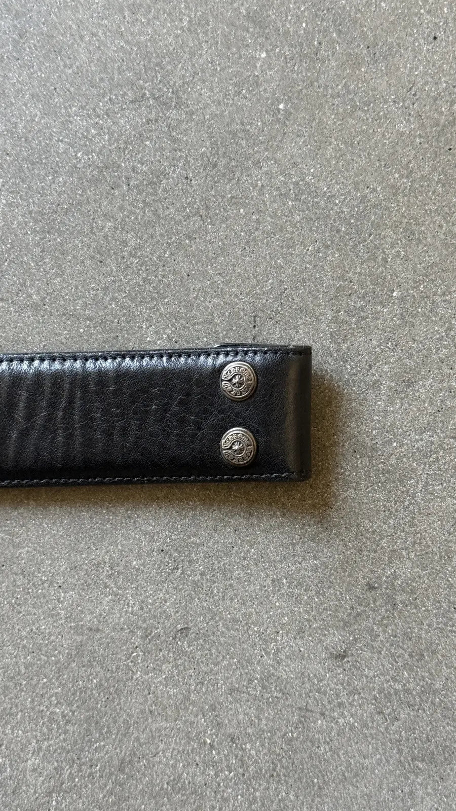Chrome Hearts Black Leather Belt Strap (No Buckle)