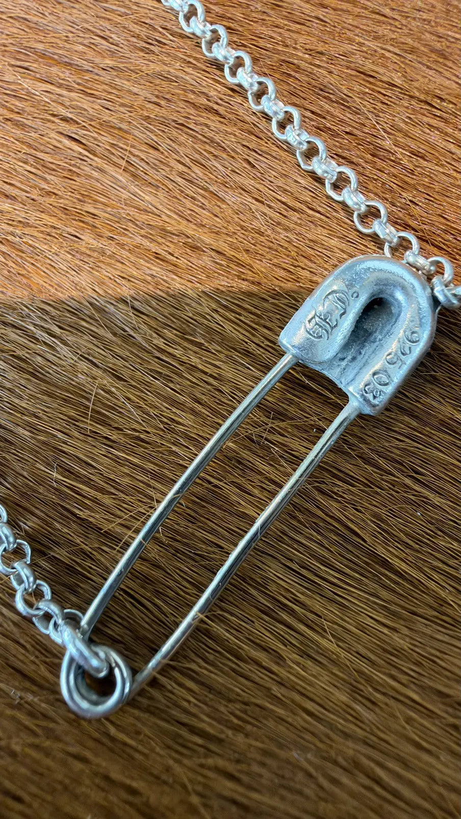 Chrome Hearts Floral Cross Safety Pin Necklace - 16 Inches Chrome Hearts