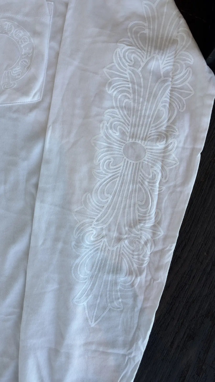 Chrome Hearts Script Horseshoe Floral Long Sleeve T-Shirt Size M Chrome Hearts