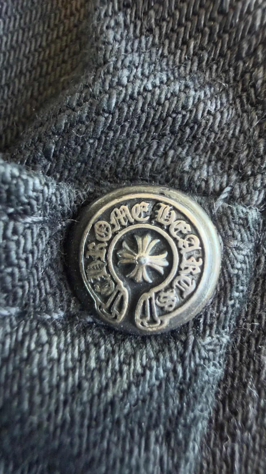 Chrome Hearts Fleur Knee Black Denim Jeans Size 32 Chrome Hearts