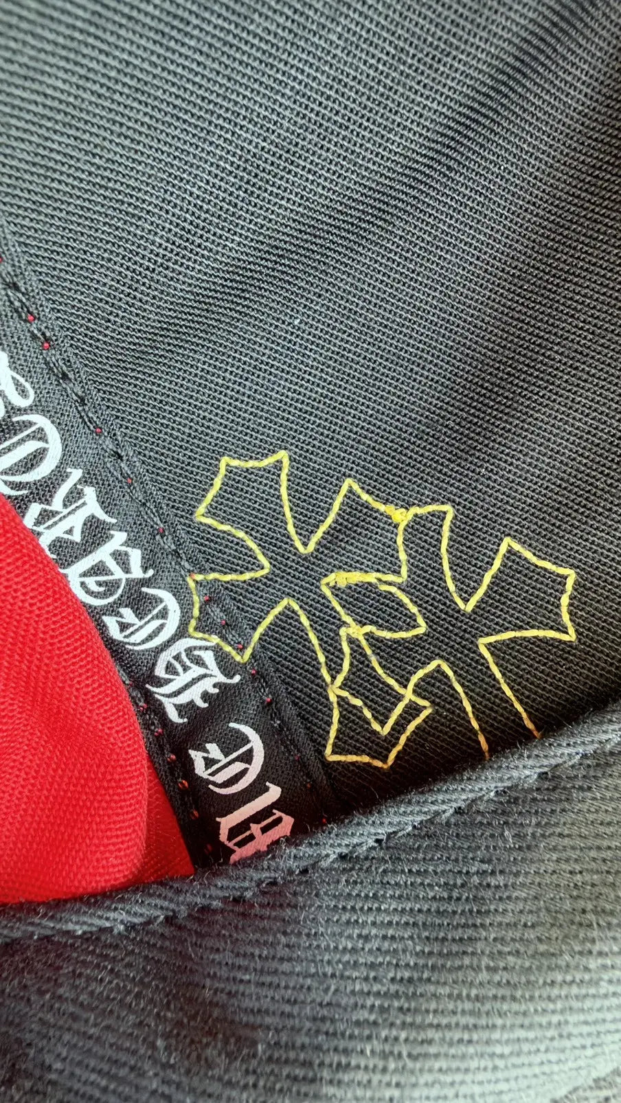 Chrome Hearts Red Yellow Cross Patch Baseball Cap Chrome Hearts