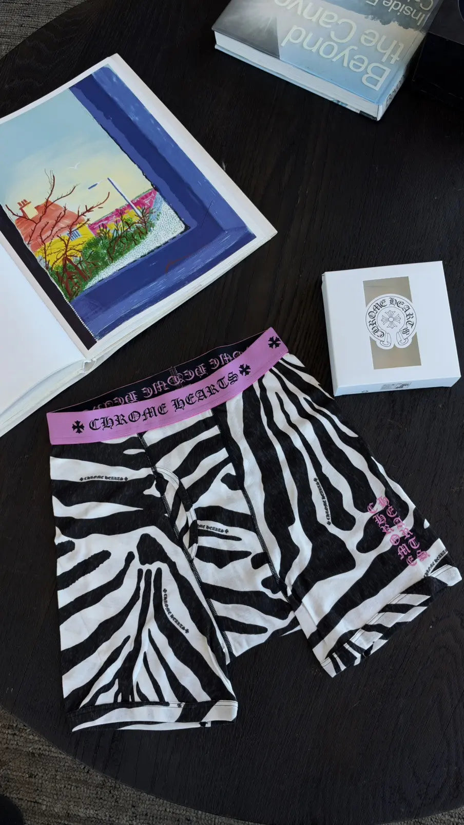 Chrome Hearts Zebra-Print Ribbed Boxer Size L Chrome Hearts