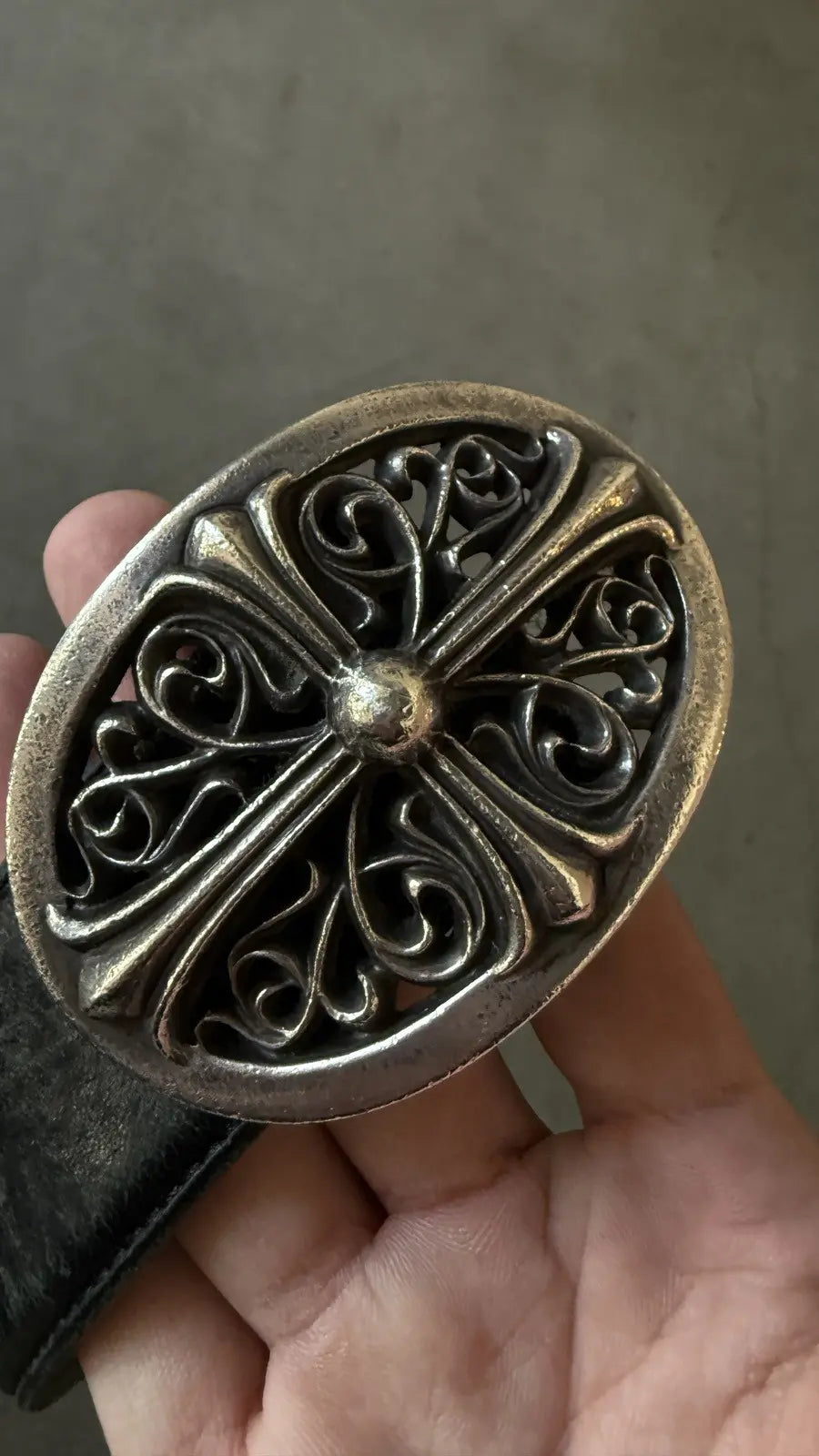 Chrome Hearts Oval Buckle Leather Belt