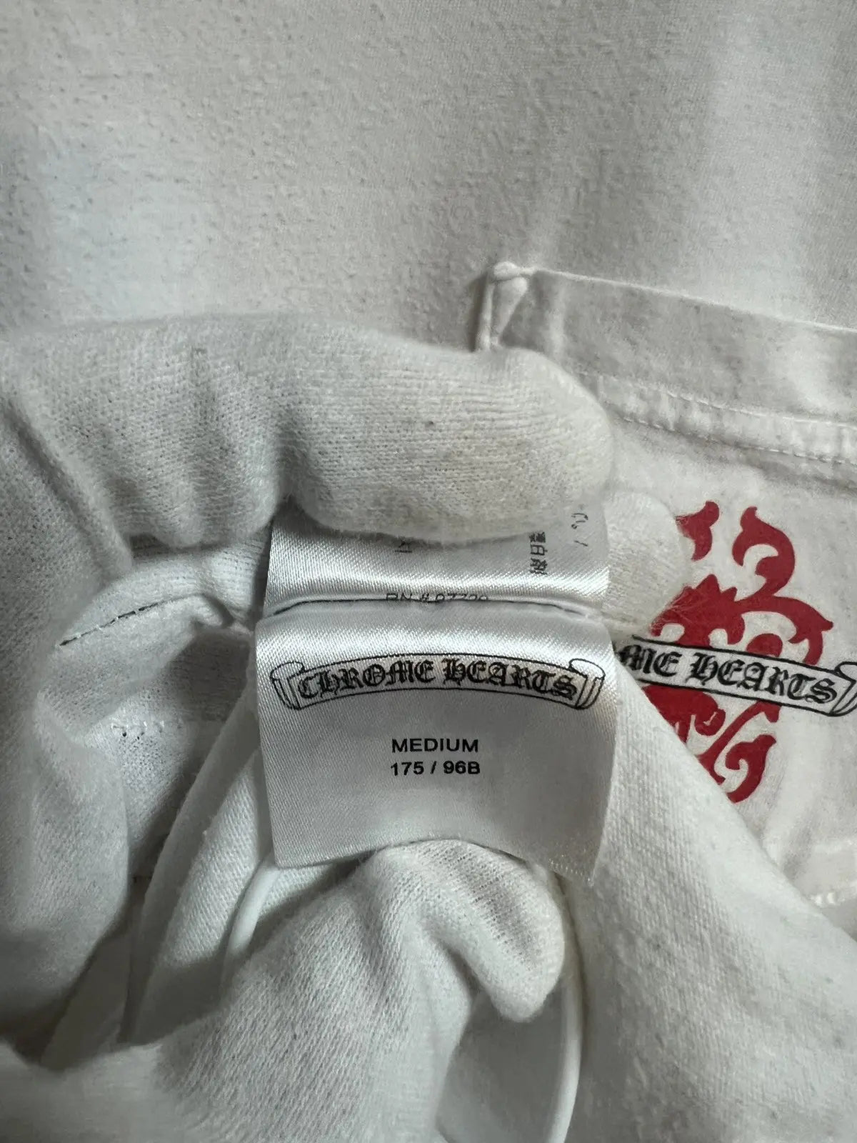 2010s Chrome Hearts Red Dagger Scroll Logo Tee