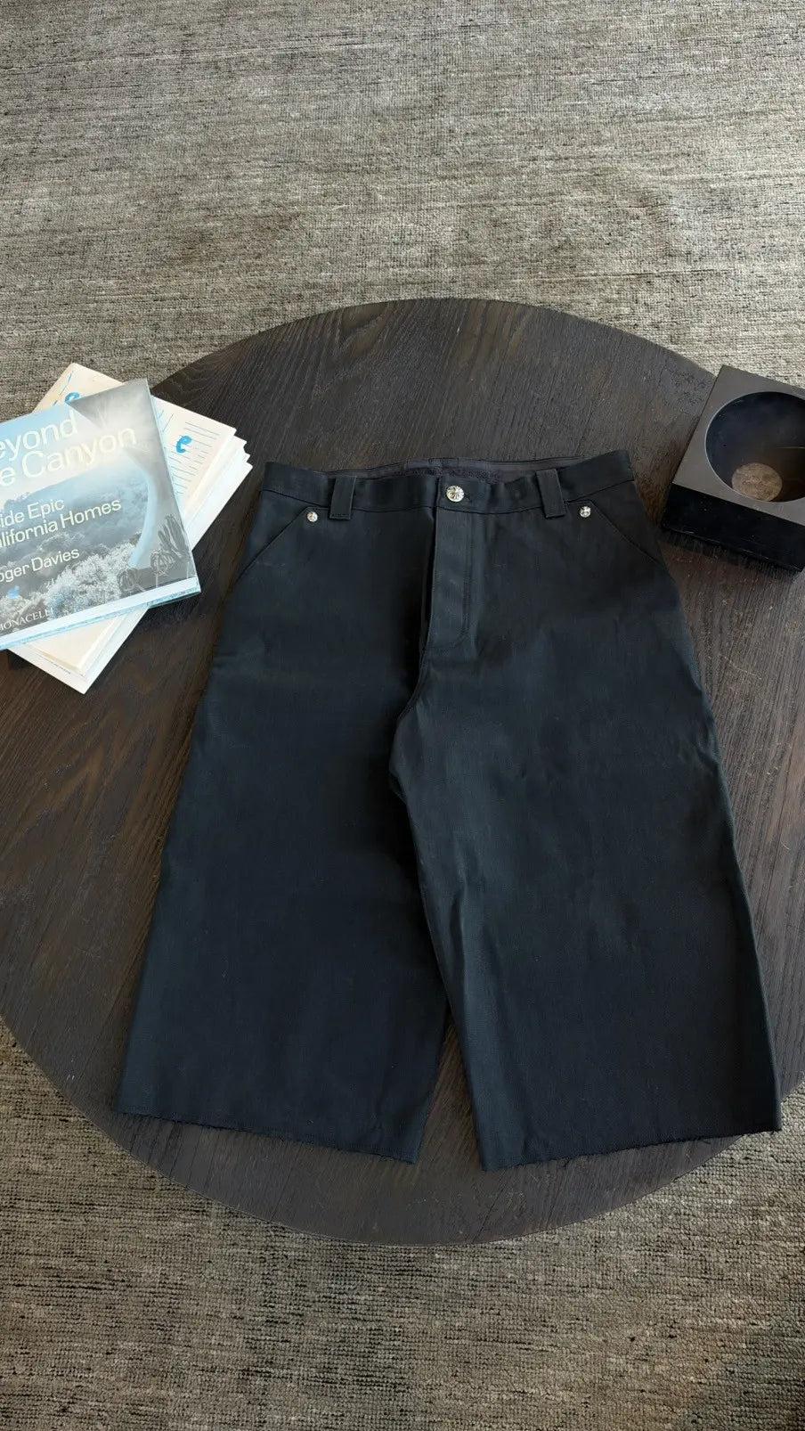 Chrome Hearts "KS Cut" Black Selvedge Denim Shorts Size 36 Chrome Hearts