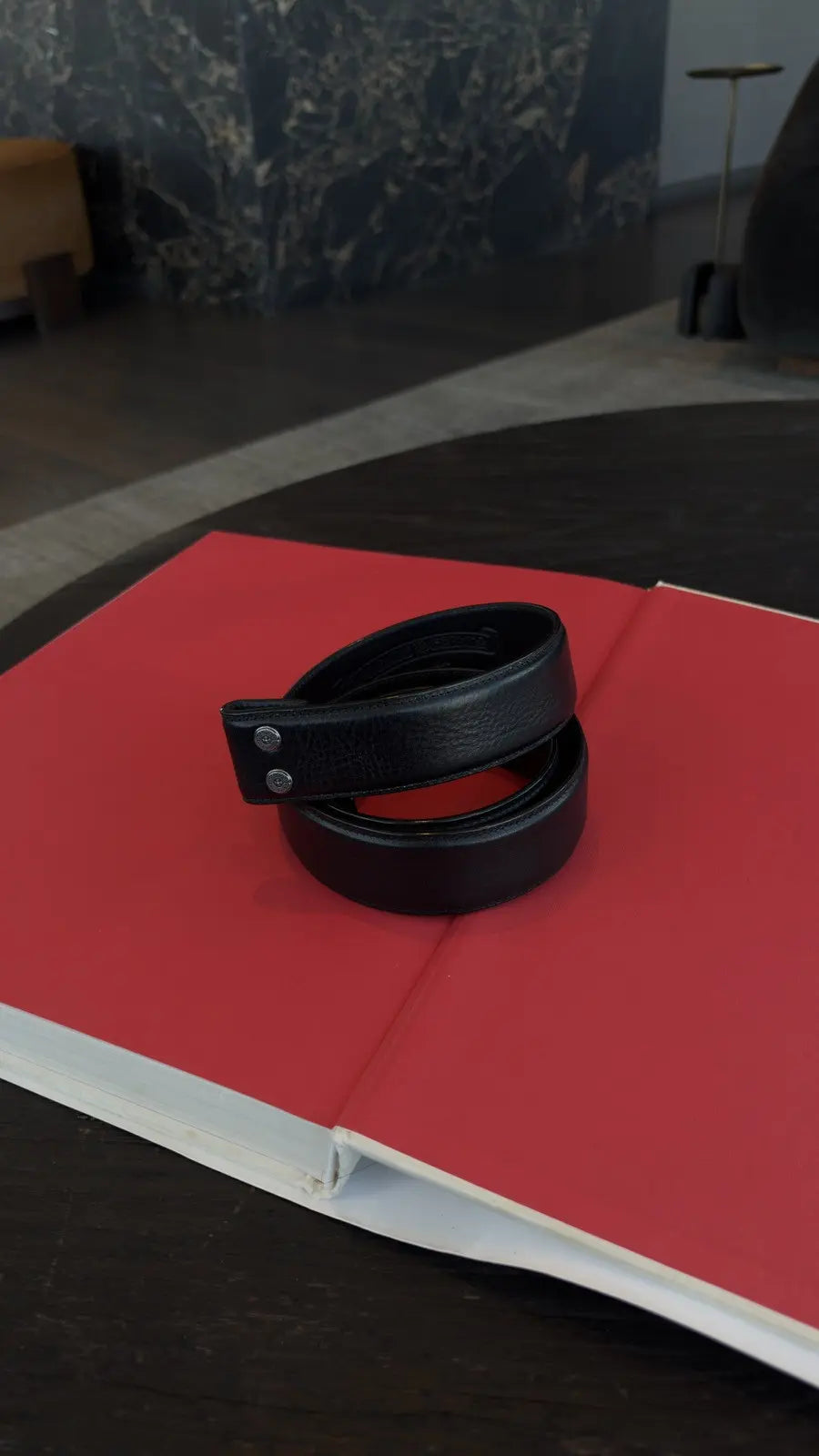 Chrome Hearts Black Leather Belt Strap Size 36 Chrome Hearts