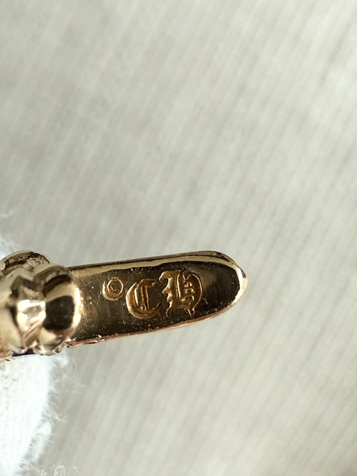 Chrome Hearts 22k Gold Blue Sapphire Babyfat Pendant