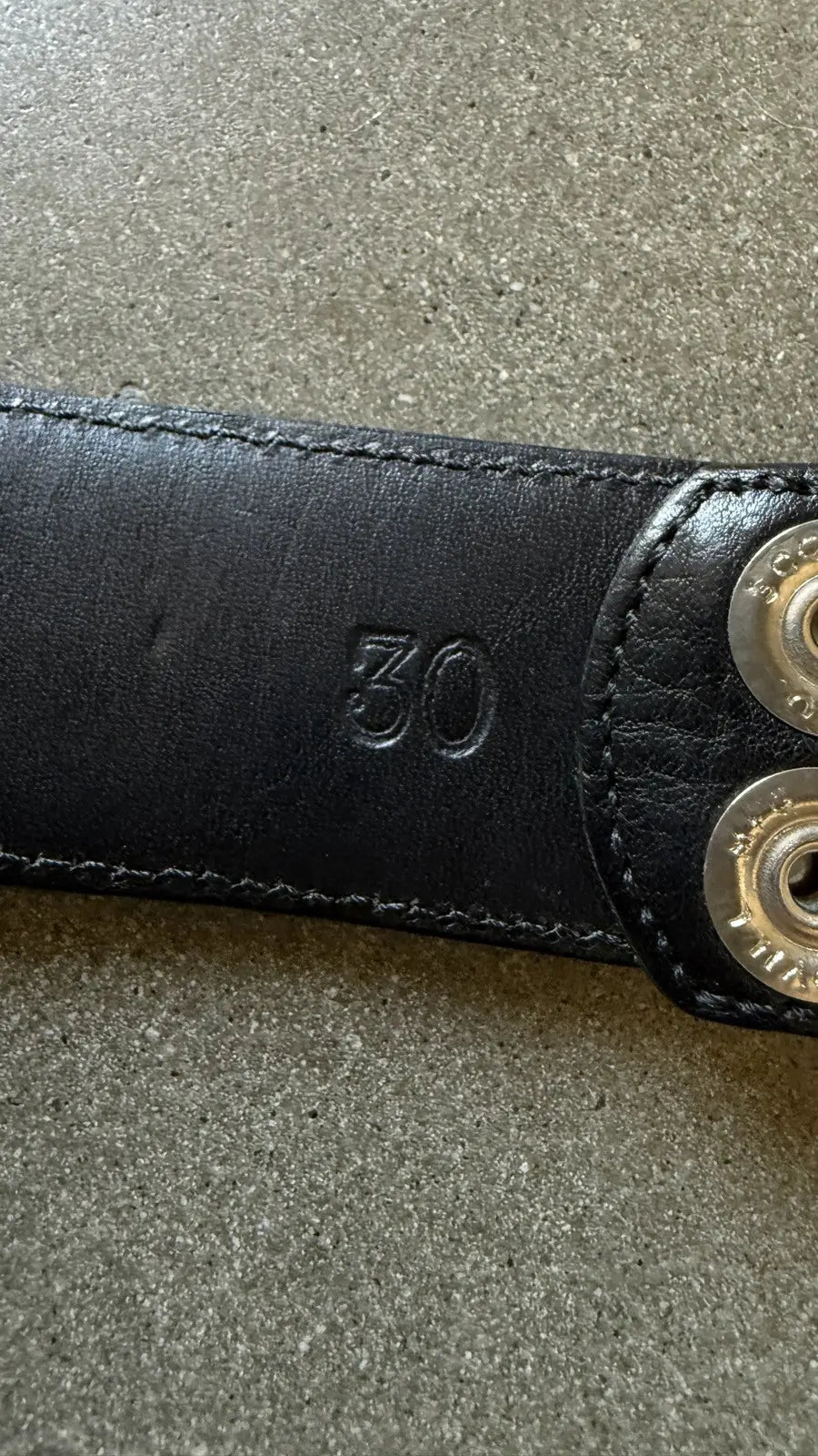 Chrome Hearts Black Leather Belt Strap (No Buckle)