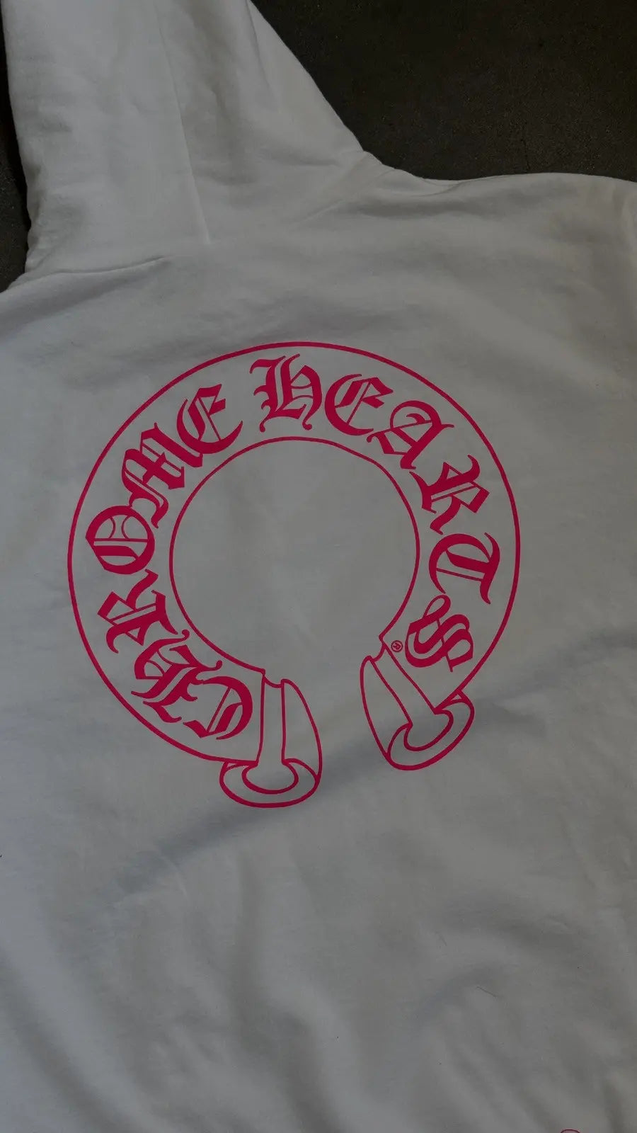 CHROME HEARTS Horseshoe Logo Hoodie Print White