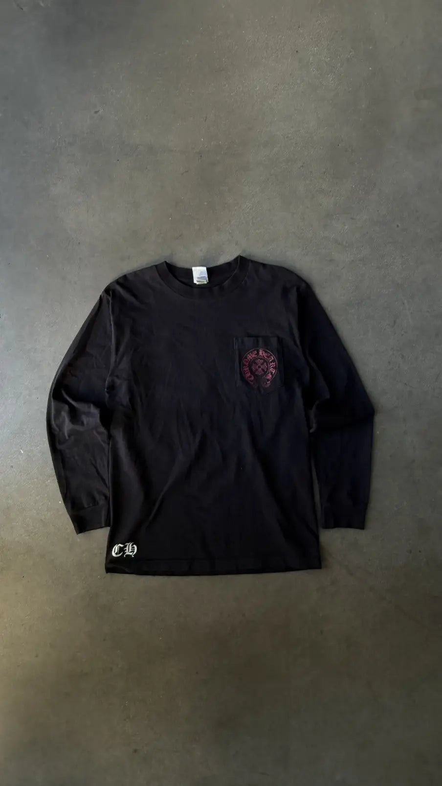 2000s Chrome Hearts Red Floral Horseshoe LS Tee