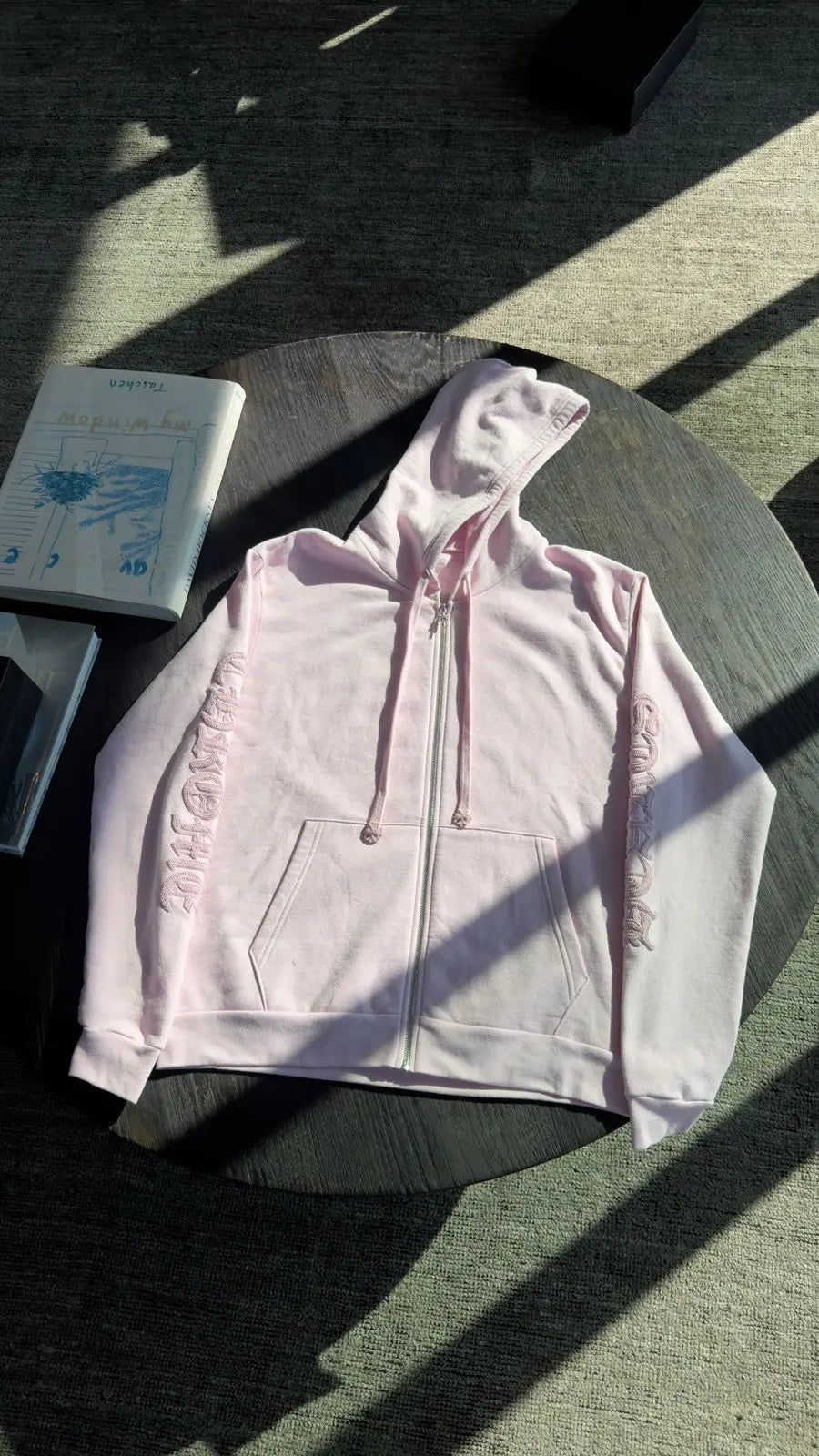 Chrome Hearts Pink Vine Dagger Beaded Hoodie Chrome Hearts