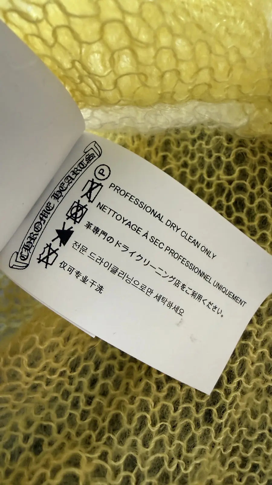 Chrome Hearts Yellow/White Mohair Sweater