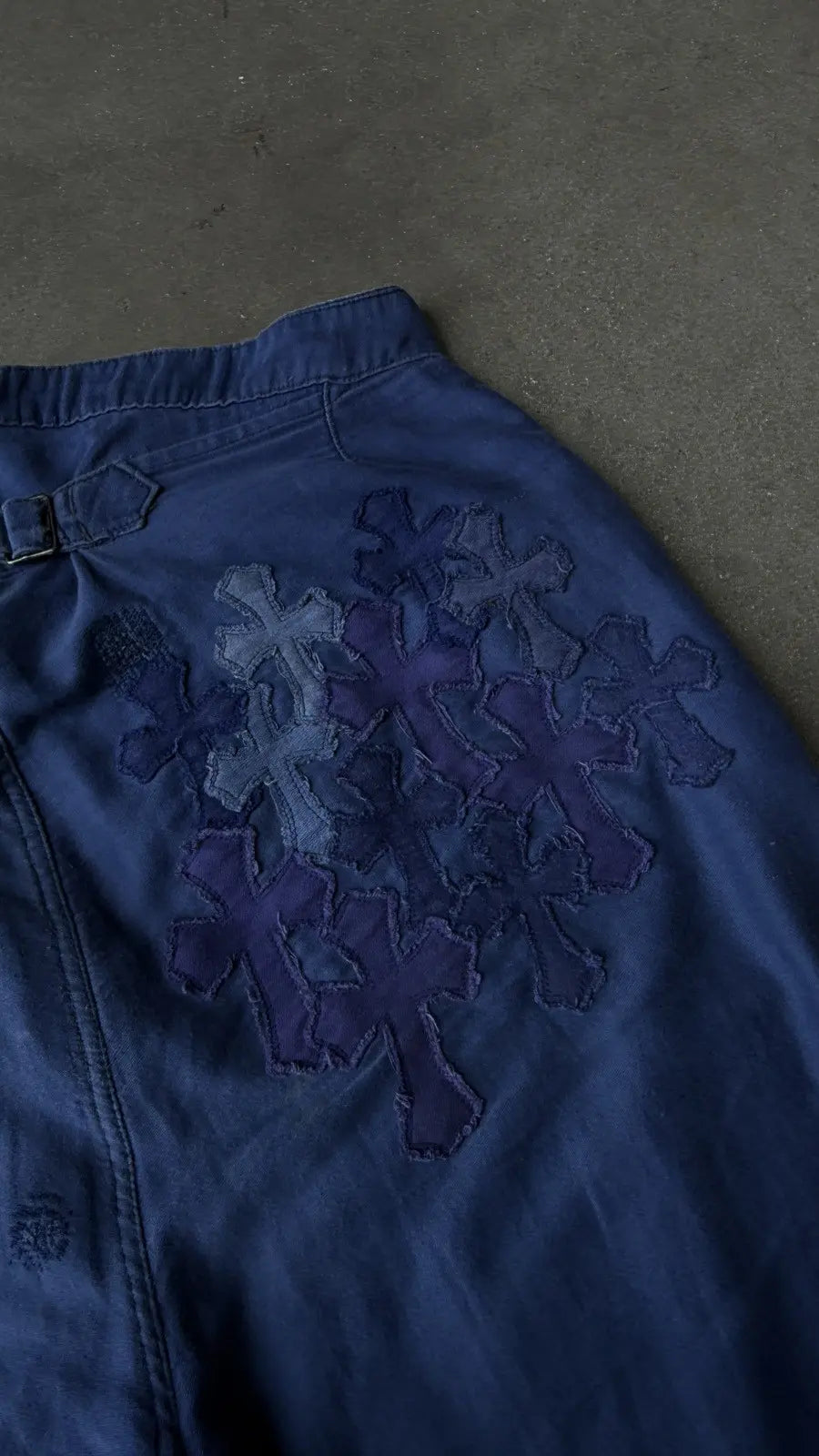 Chrome Hearts Blue Cross Patch French Work Pants