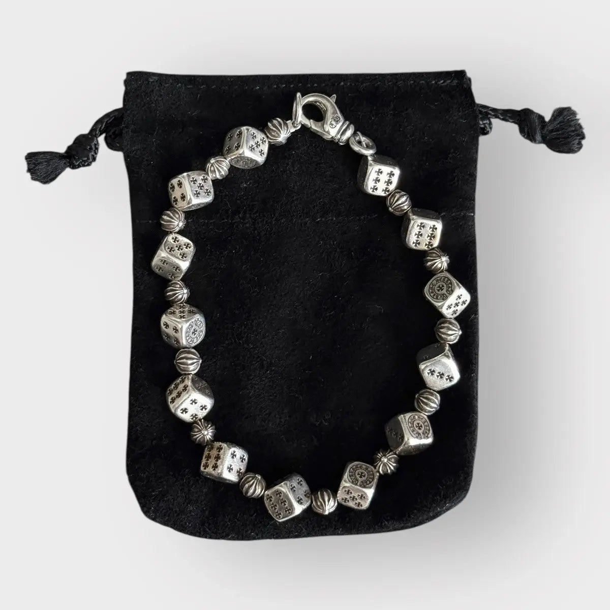 Chrome Hearts Dice Crossball Bracelet - 13 LINKS