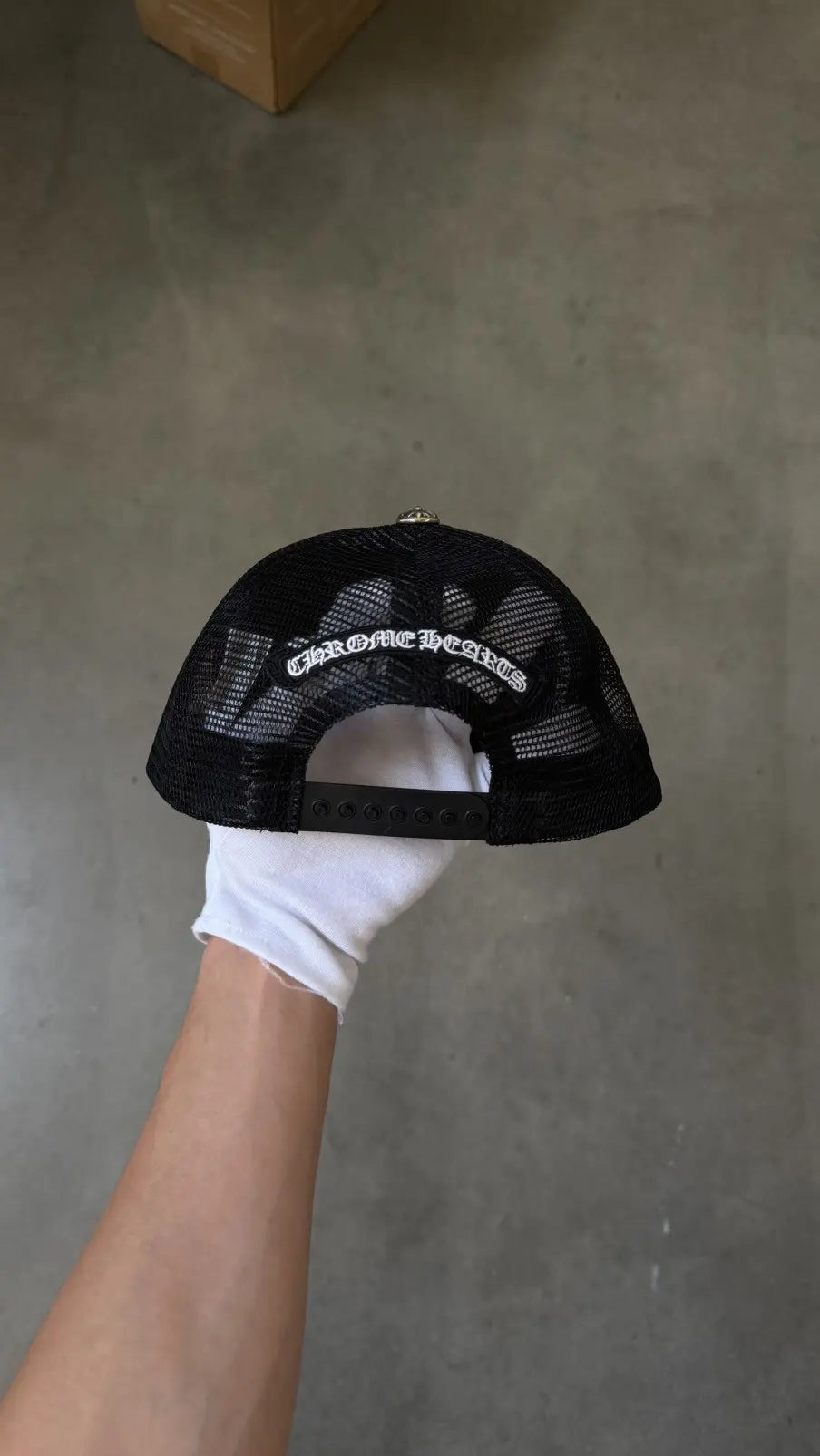 Chrome Hearts Pony Hair Cemetery Cross Trucker Hat