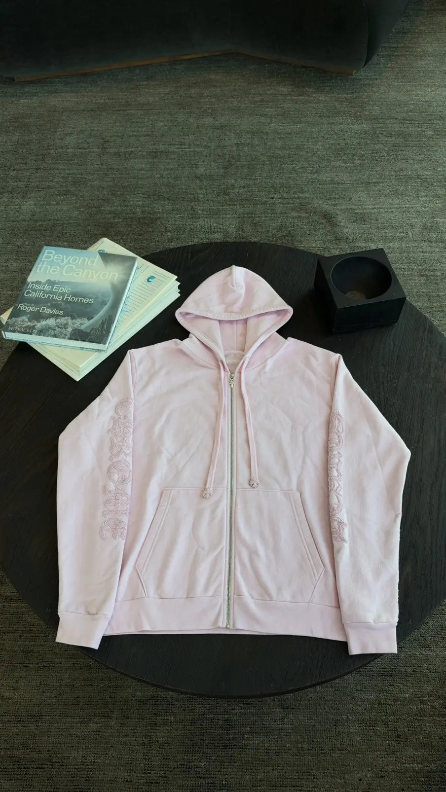 Chrome Hearts Pink Vine Dagger Beaded Zip-Up Hoodie Size M Chrome Hearts