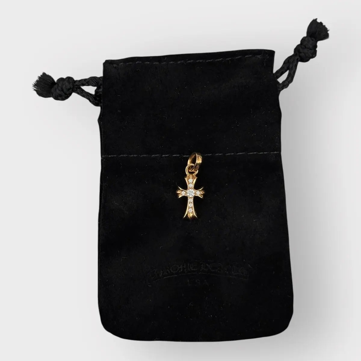 Chrome Hearts 22k Gold Diamonds Babyfat Pendant