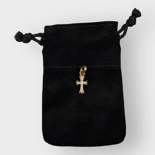 Chrome Hearts 22k Gold Diamonds Babyfat Pendant