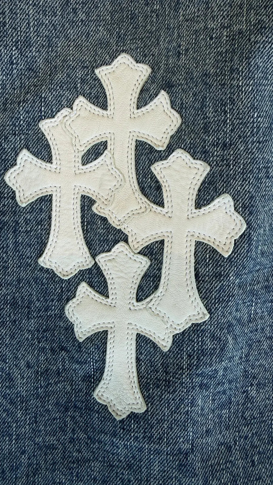 Chrome Hearts Levi's Cross Patch Denim Sherpa Jacket Chrome Hearts