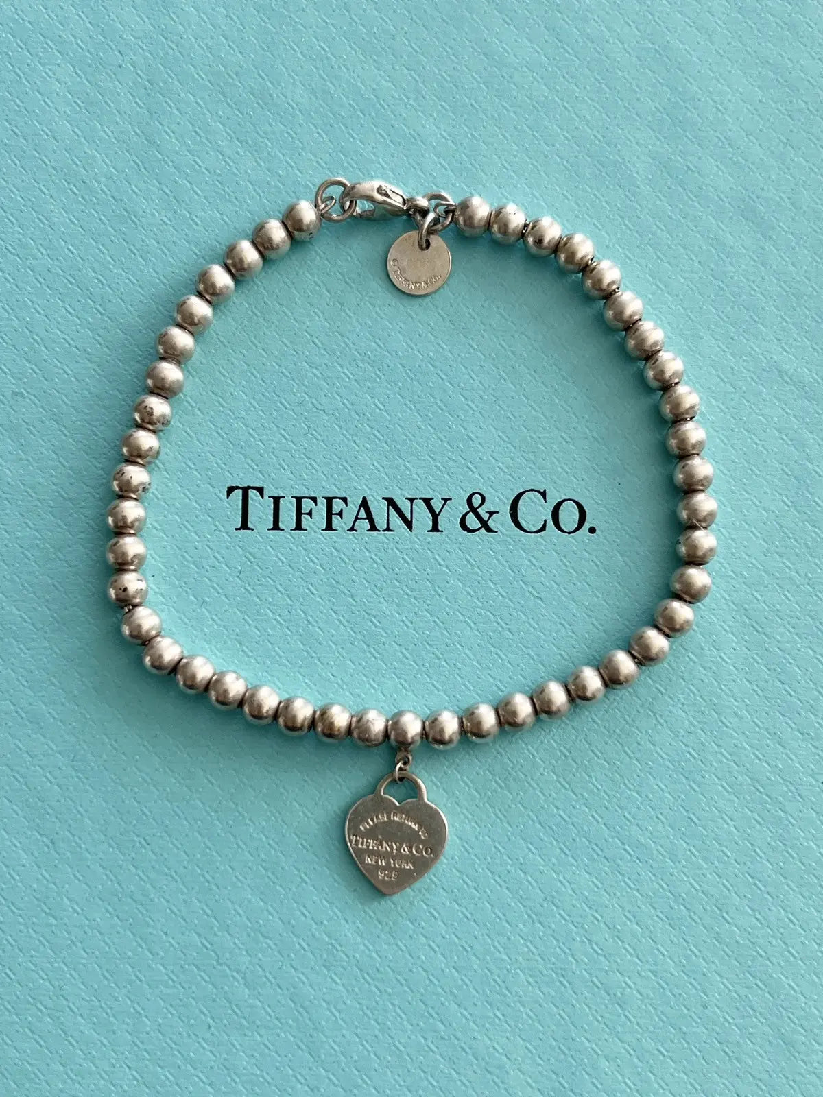 Tiffany & Co. Heart Tag Ball Chain Bangle Bracelet