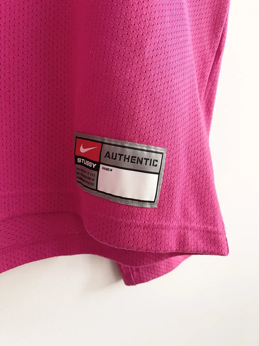 Stüssy x Nike Dri Fit Pink Fireberry Mesh Jersey