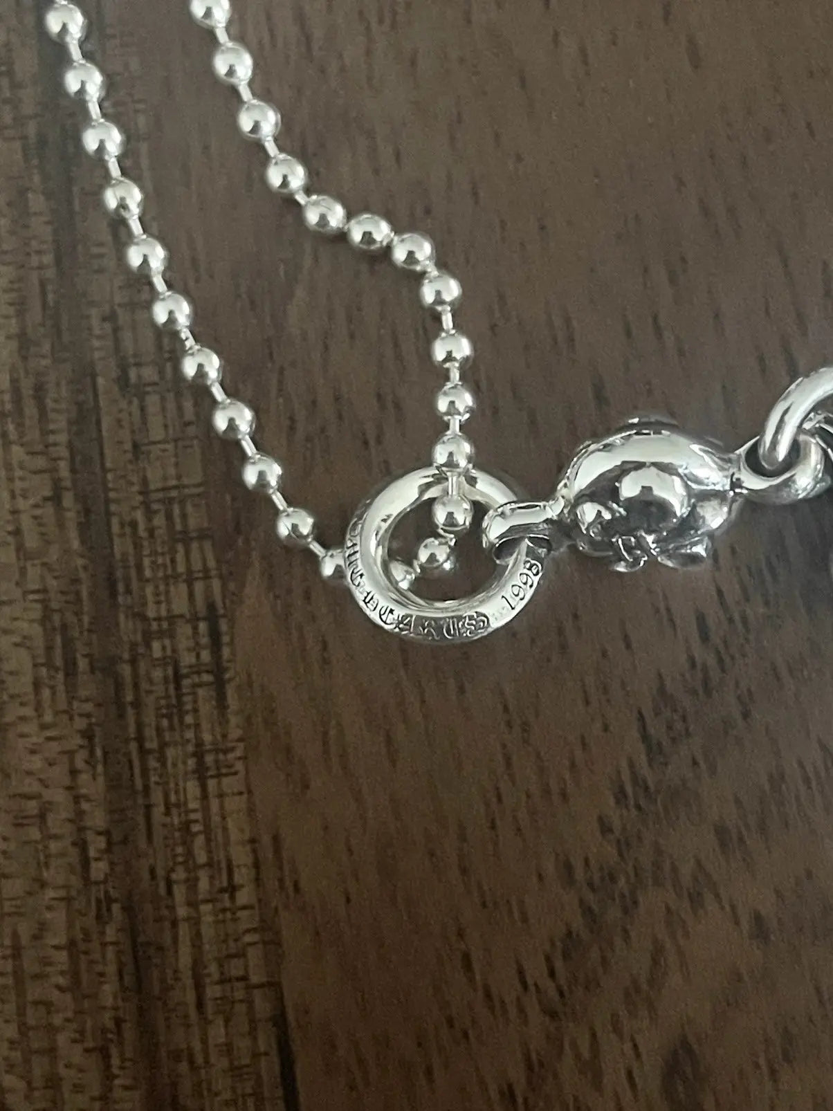 Chrome Hearts Fleur Ball Pendant Dagger Necklace