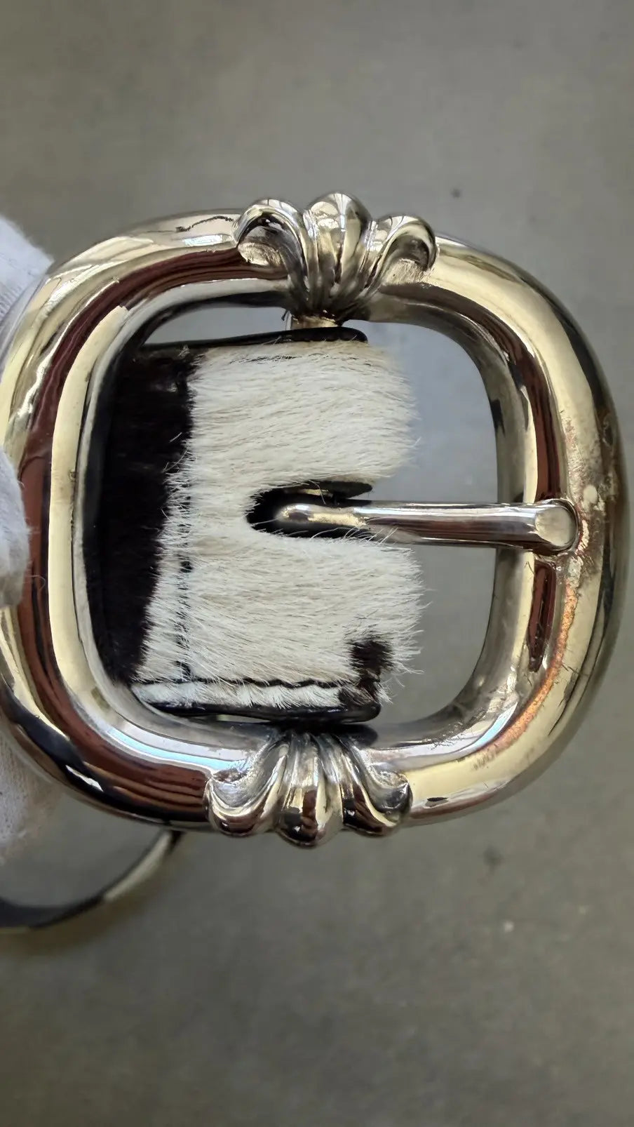 Chrome Hearts Cross Patch Pony Hair Gunslinger Belt