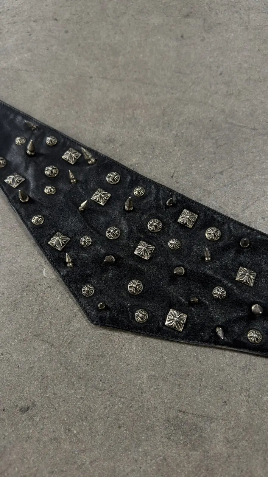 Chrome Hearts Flooded Cross Studded Sliver Leather Piece