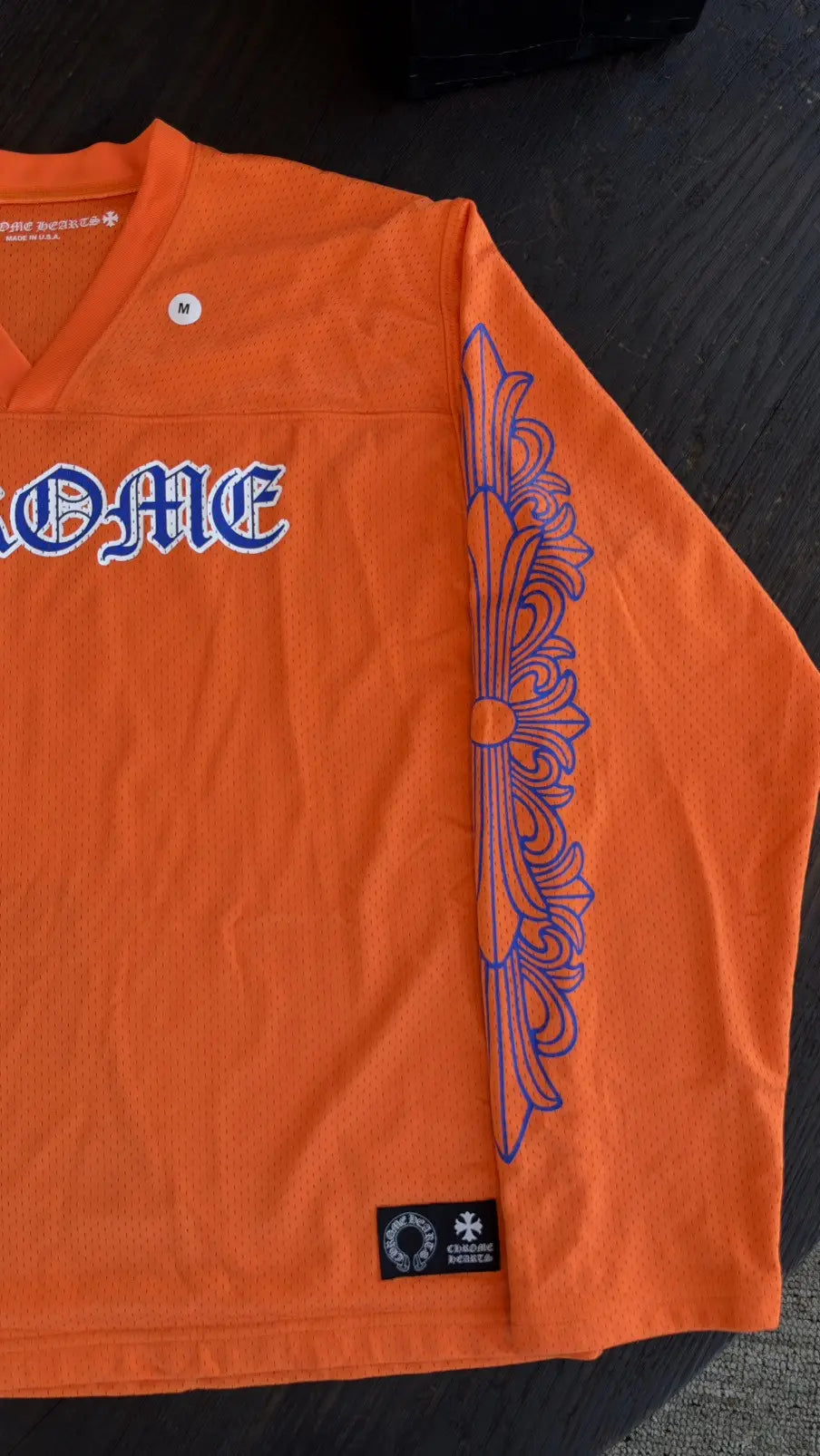 Chrome Hearts "Orange" NYFW Sports Mesh Jersey Size M Chrome Hearts
