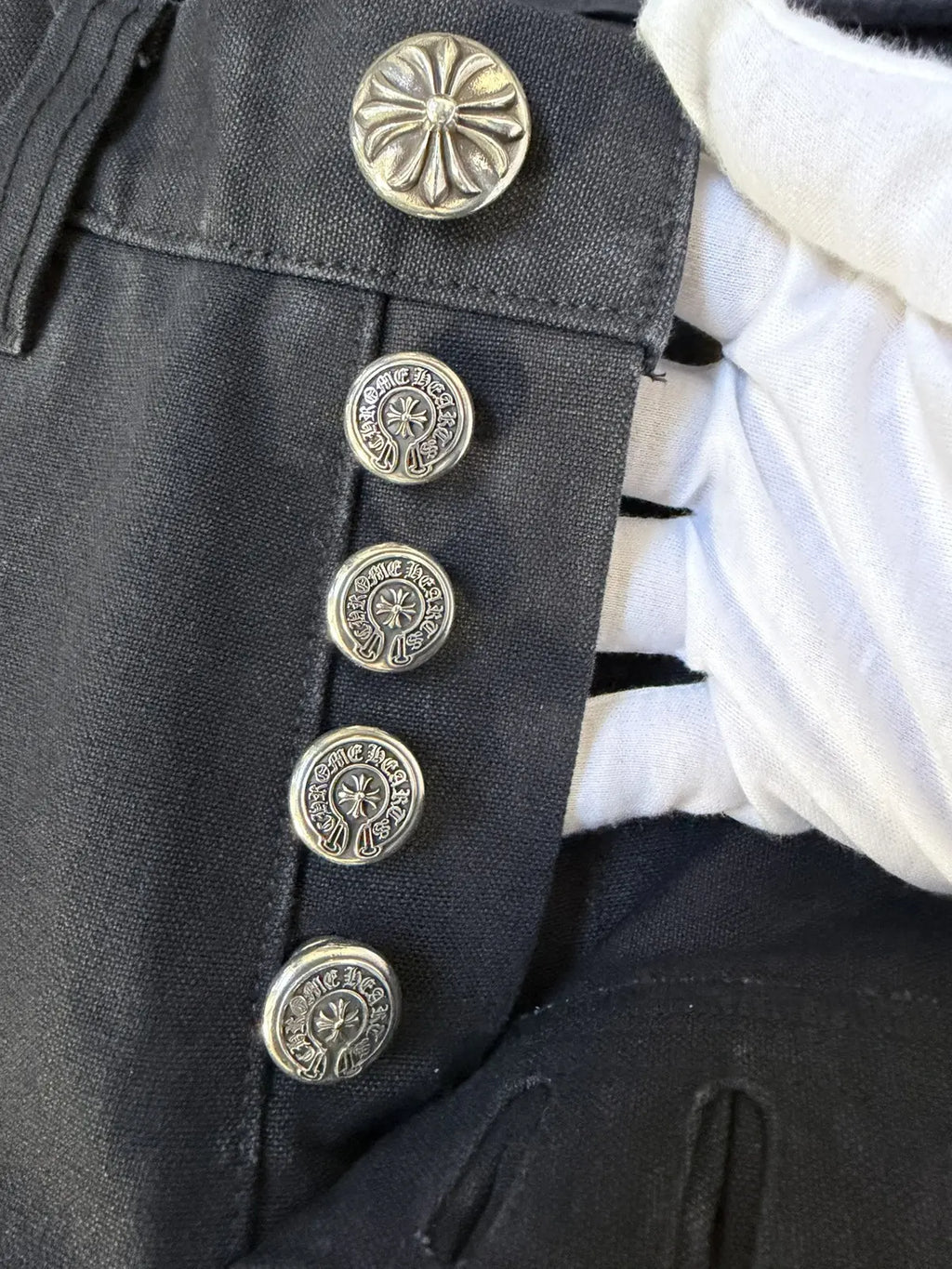 Chrome Hearts Cemetery Cross Leather Patch Cargo Pants